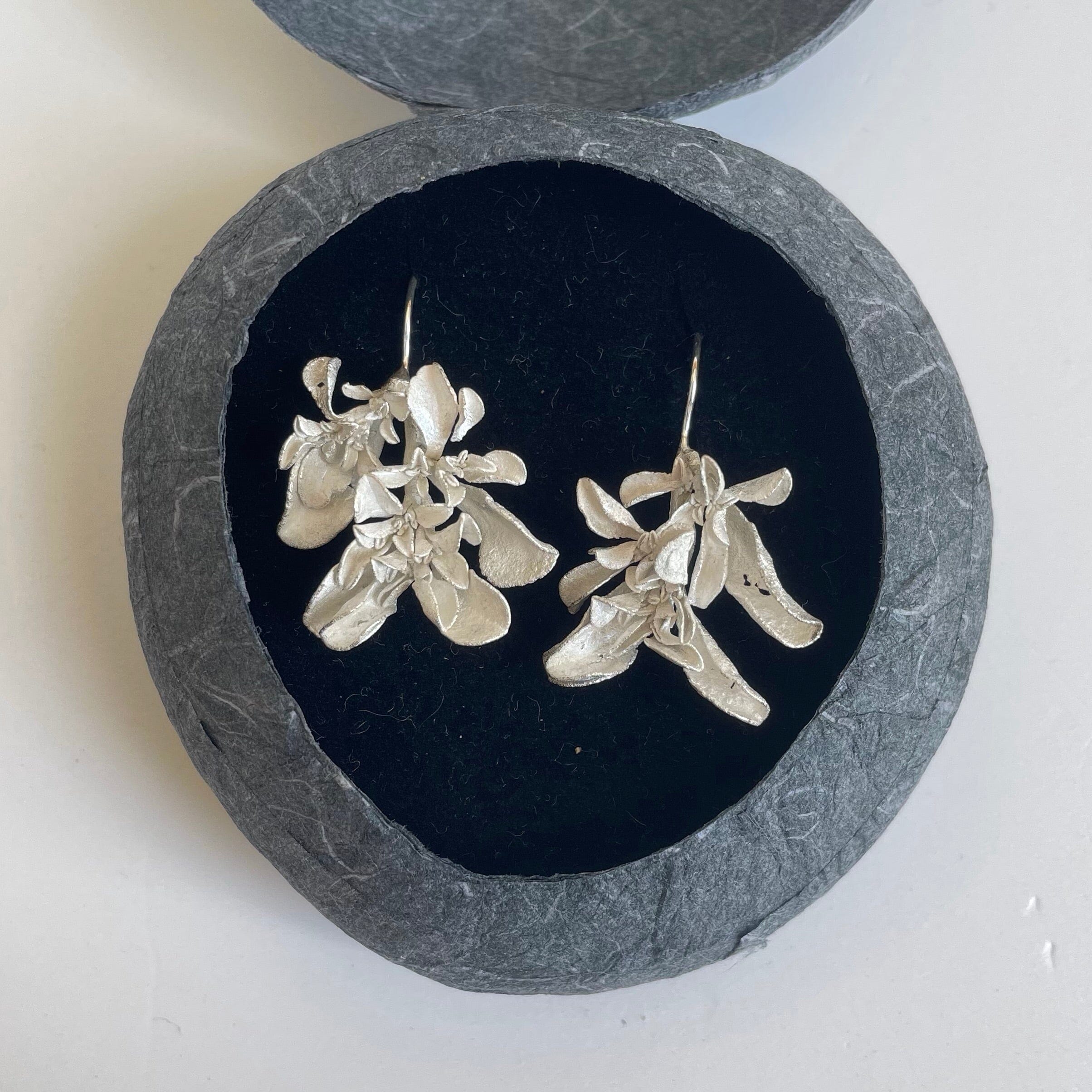 Silver Botanical Threads - Anja Jagsch Earrings Anja Jagsch Galenia Weed (40mm) 