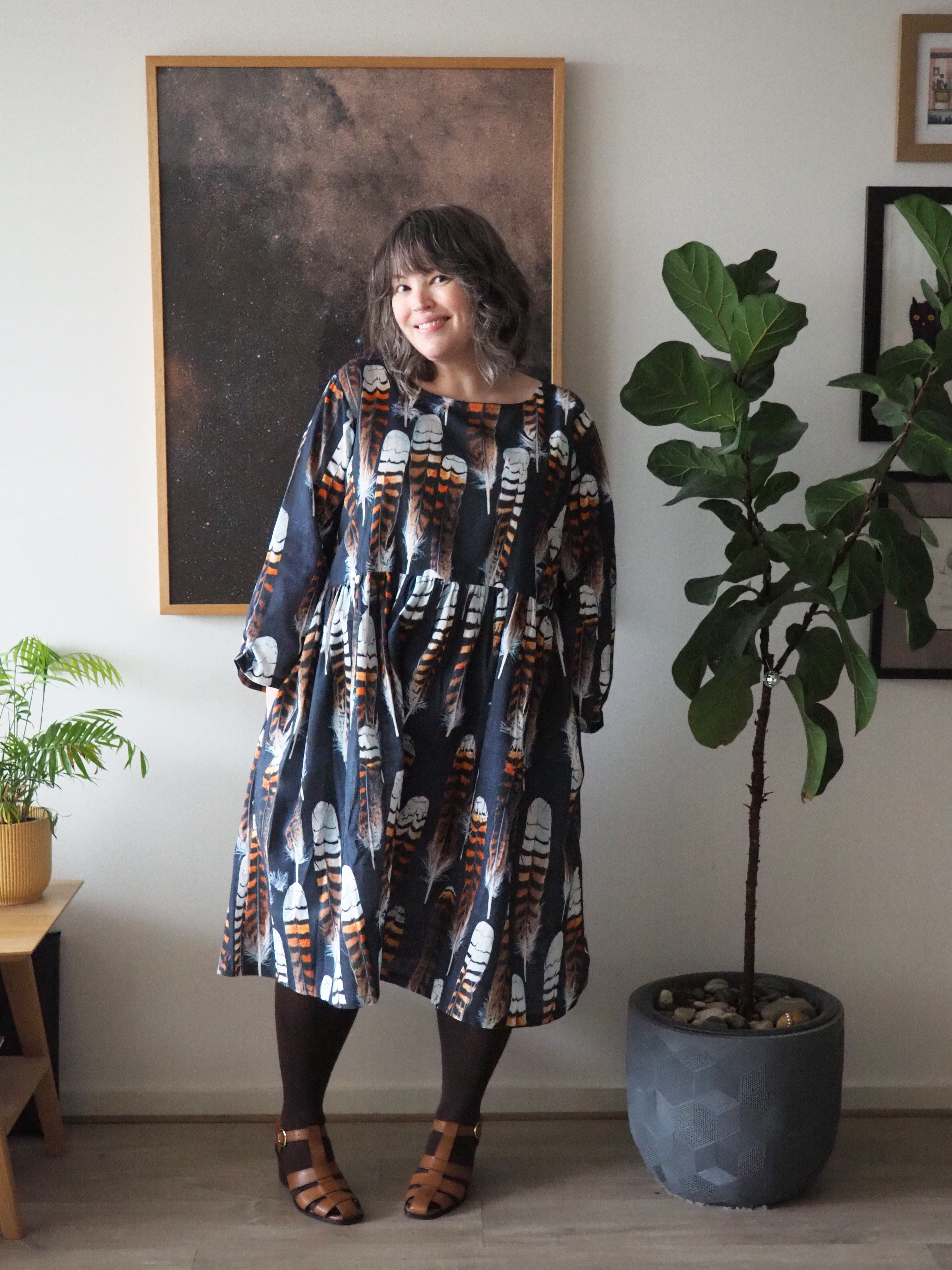 Peasant Dress 3/4 sleeves - Kookaburra Feather Dresses The Spotted Quoll 