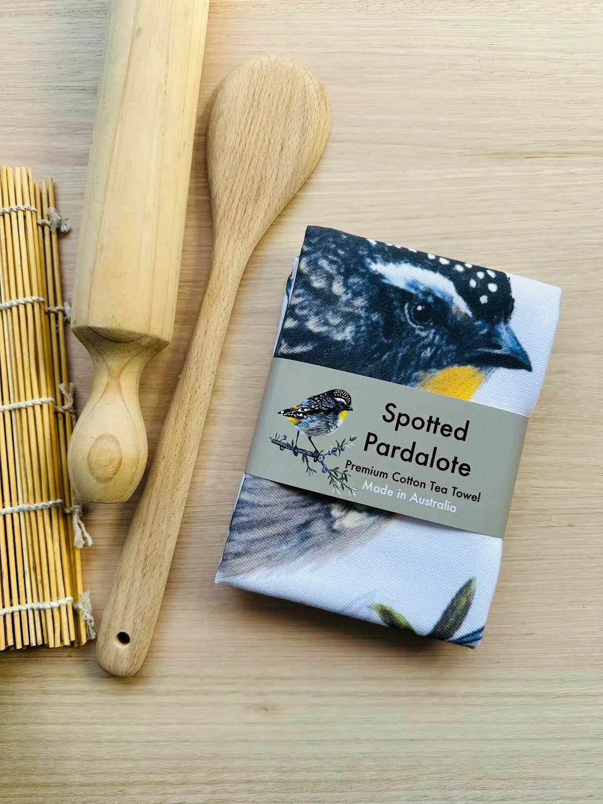 Tea Towels - PIGMENT Tea Towel Monica Reeve Spotted Pardalote - Cotton 