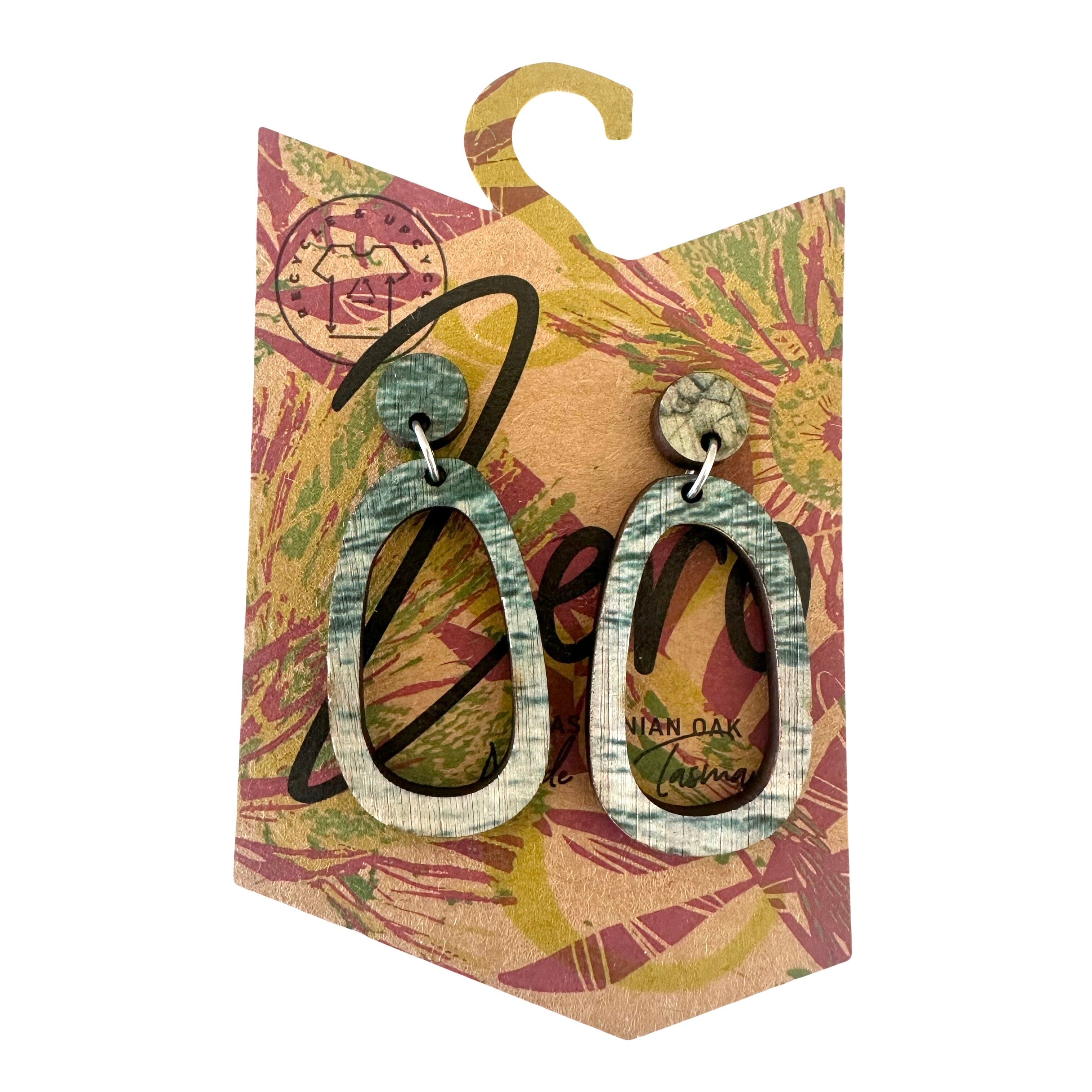 Medium Earrings - Zero Waste Australian Timber Earrings The Spotted Quoll Odd Bunch Binalong Bay 