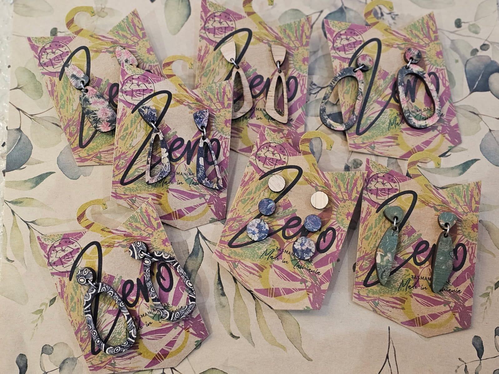 Wholesale 20 pack - Zero Waste Australian Timber Earrings The Spotted Quoll 