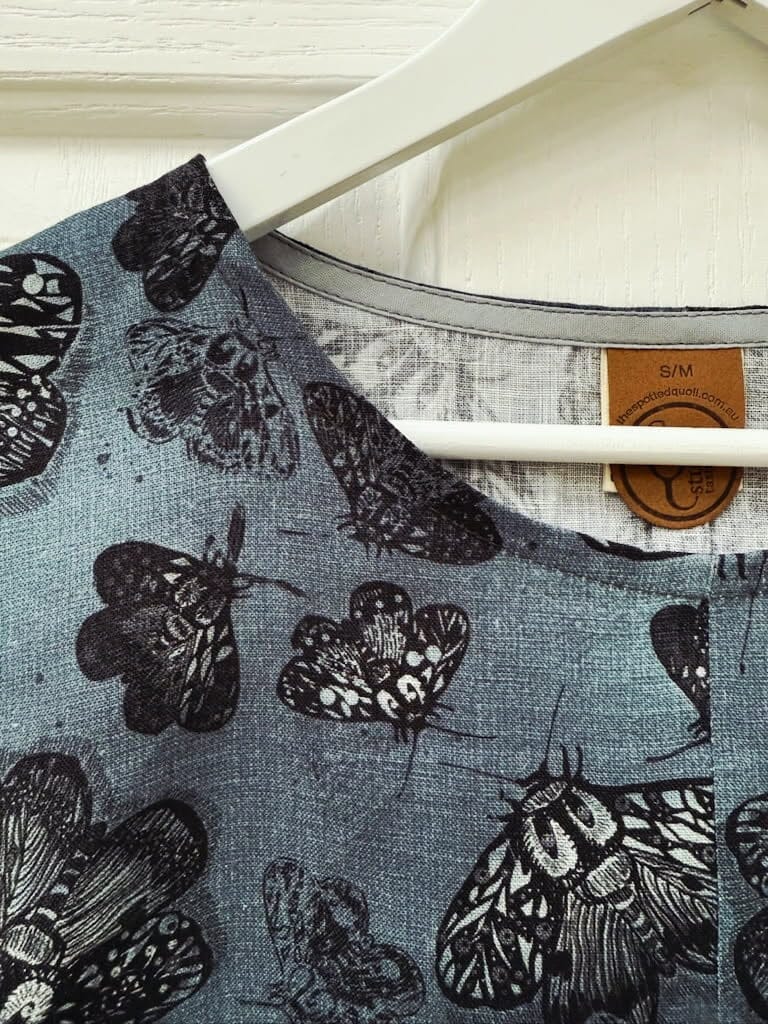 Pure Linen Mini Pleat Top - Slate Moth Shirts & Tops The Spotted Quoll 