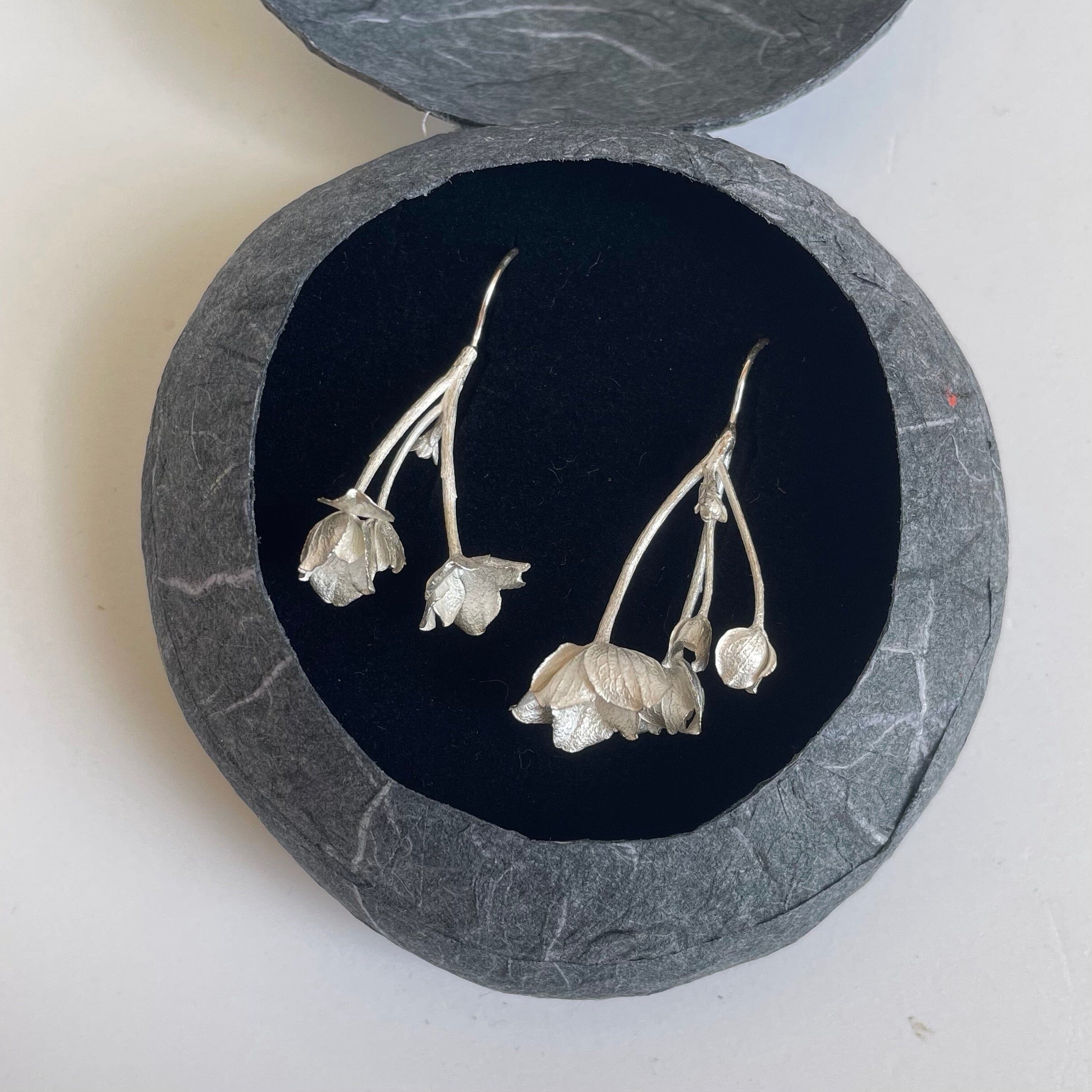Silver Botanical Threads - Anja Jagsch Earrings Anja Jagsch Hydrangea (30mm) 