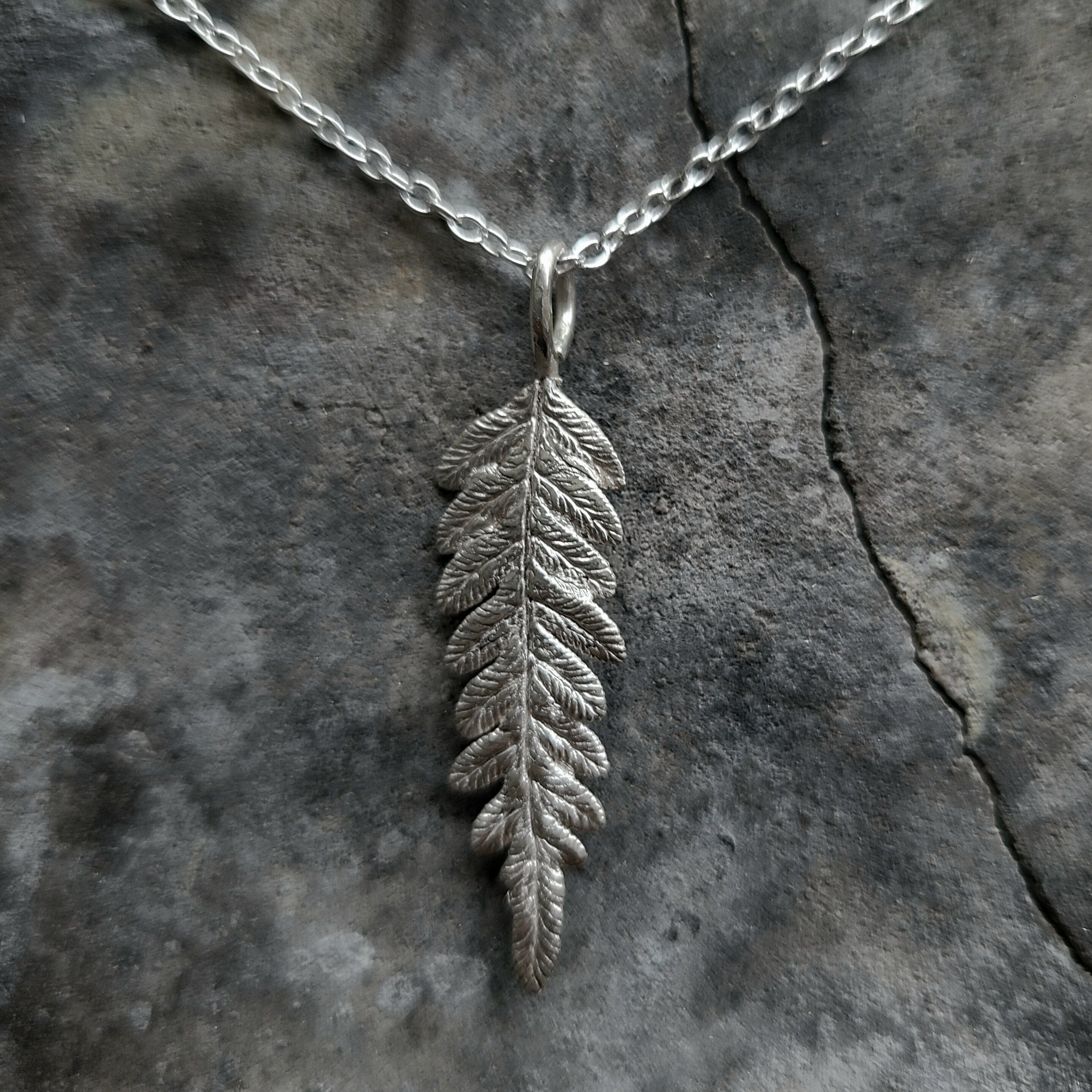 The Forest Adorned Necklaces - Janny McKinnon Jewellery Janny Bracken Fern Pendant Sterling Silver - 40mm 