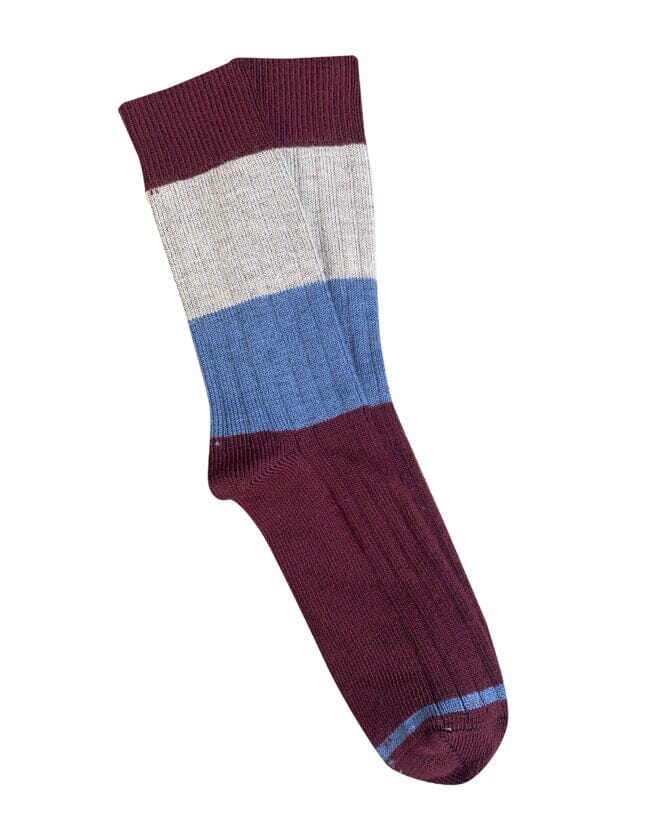 'Chunky Rib' Merino Socks - Tightology socks Tightology Maroon 