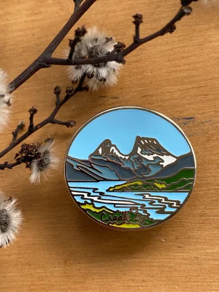 Tasmanian Enamel Pins by Pigment brooch Pigment Cradle Mt 
