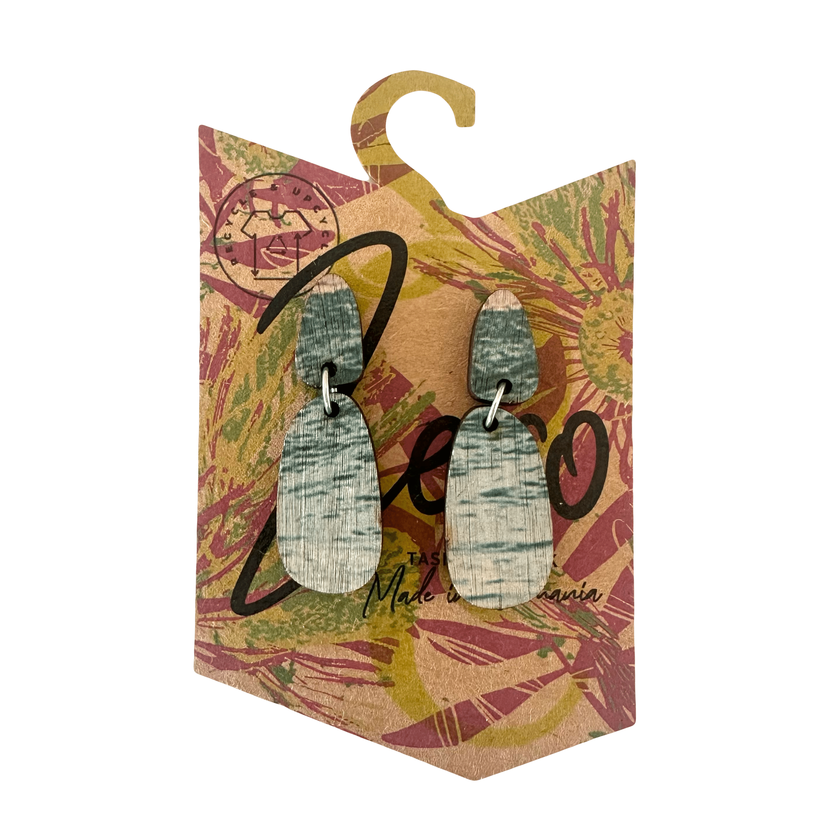 Small Earrings - Zero Waste Australian Timber Earrings The Spotted Quoll Solid Drop Binalong Bay 