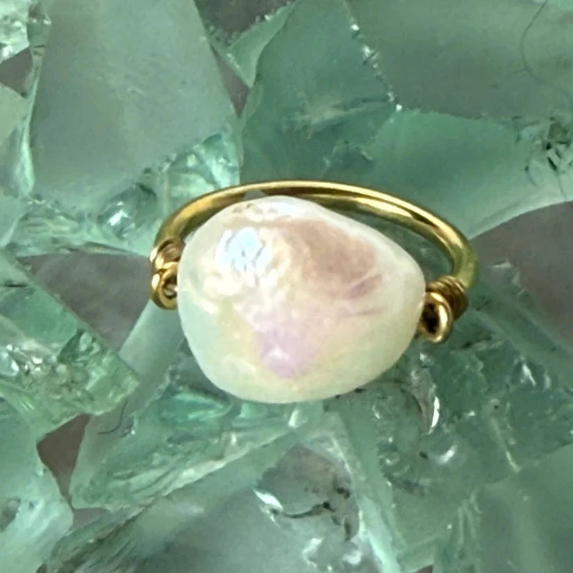 Coin Pearl Ring - Lisa Carney Jewelry Lisa Carney Designs Silver 