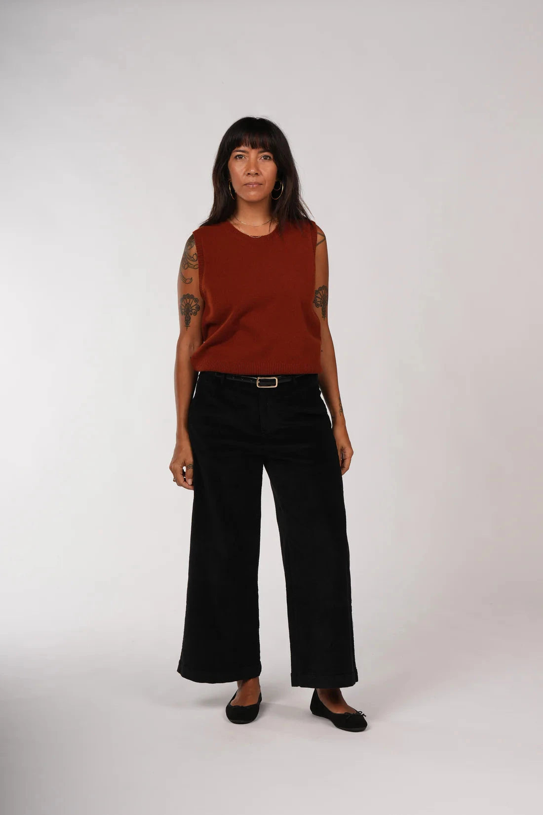 Montaigne Rene Corduroy Cotton Wide Leg Pants Pants Etika Black S 