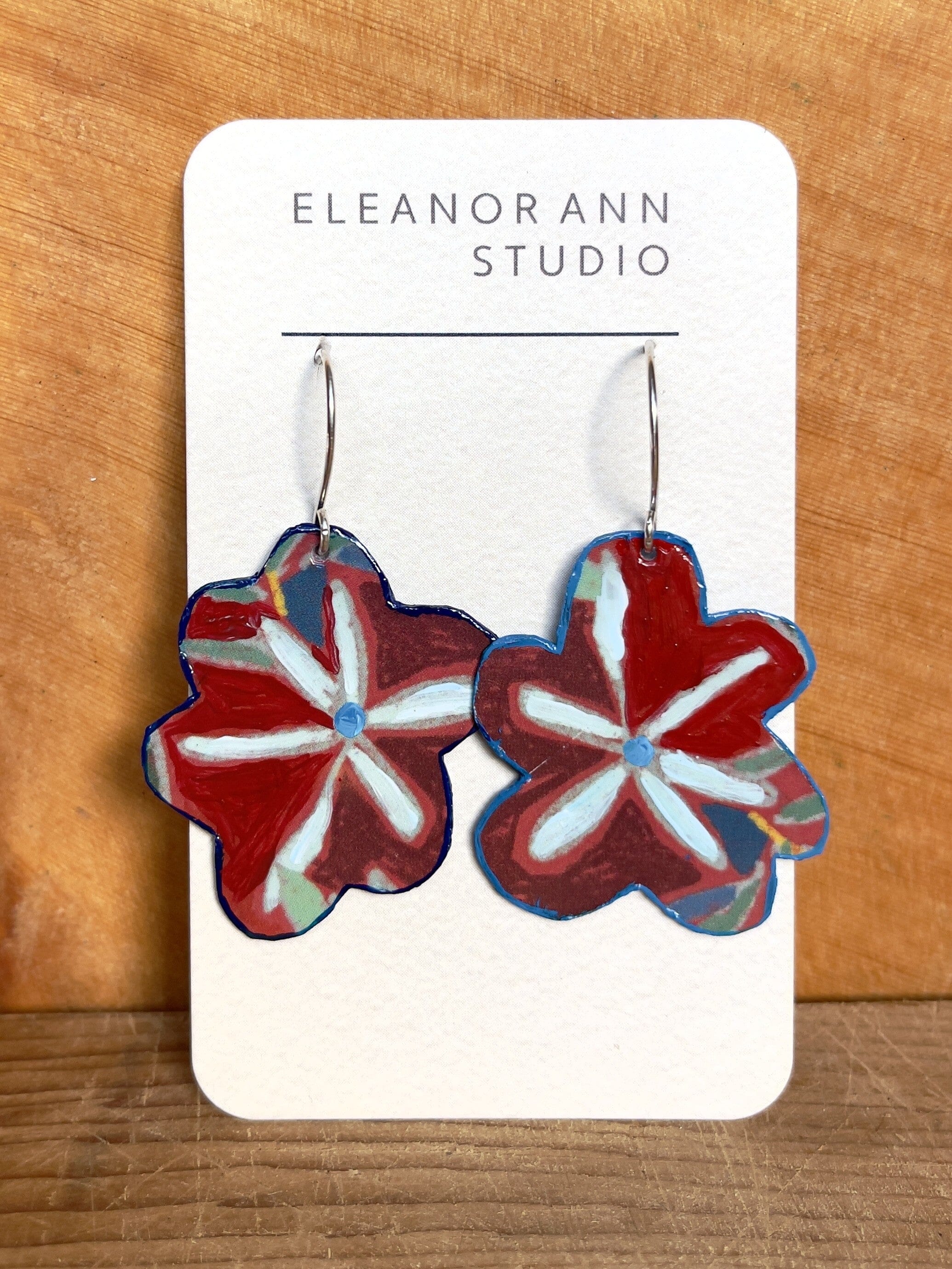 Reclaimed Copper and Hand-painted Earrings - Eleanor Ann Earrings Eleanor Ann Daisy 