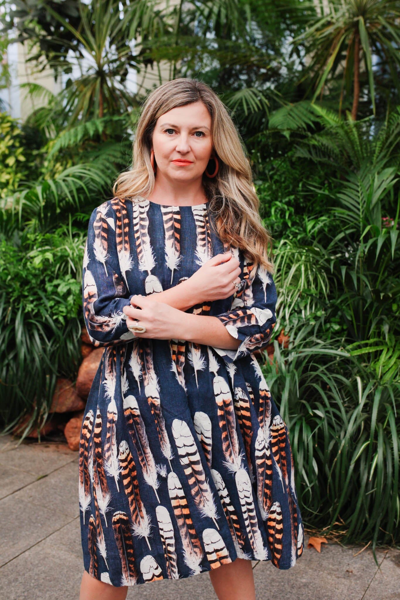 Organic Linen Peasant Dress - Kookaburra Feather Dresses The Spotted Quoll 