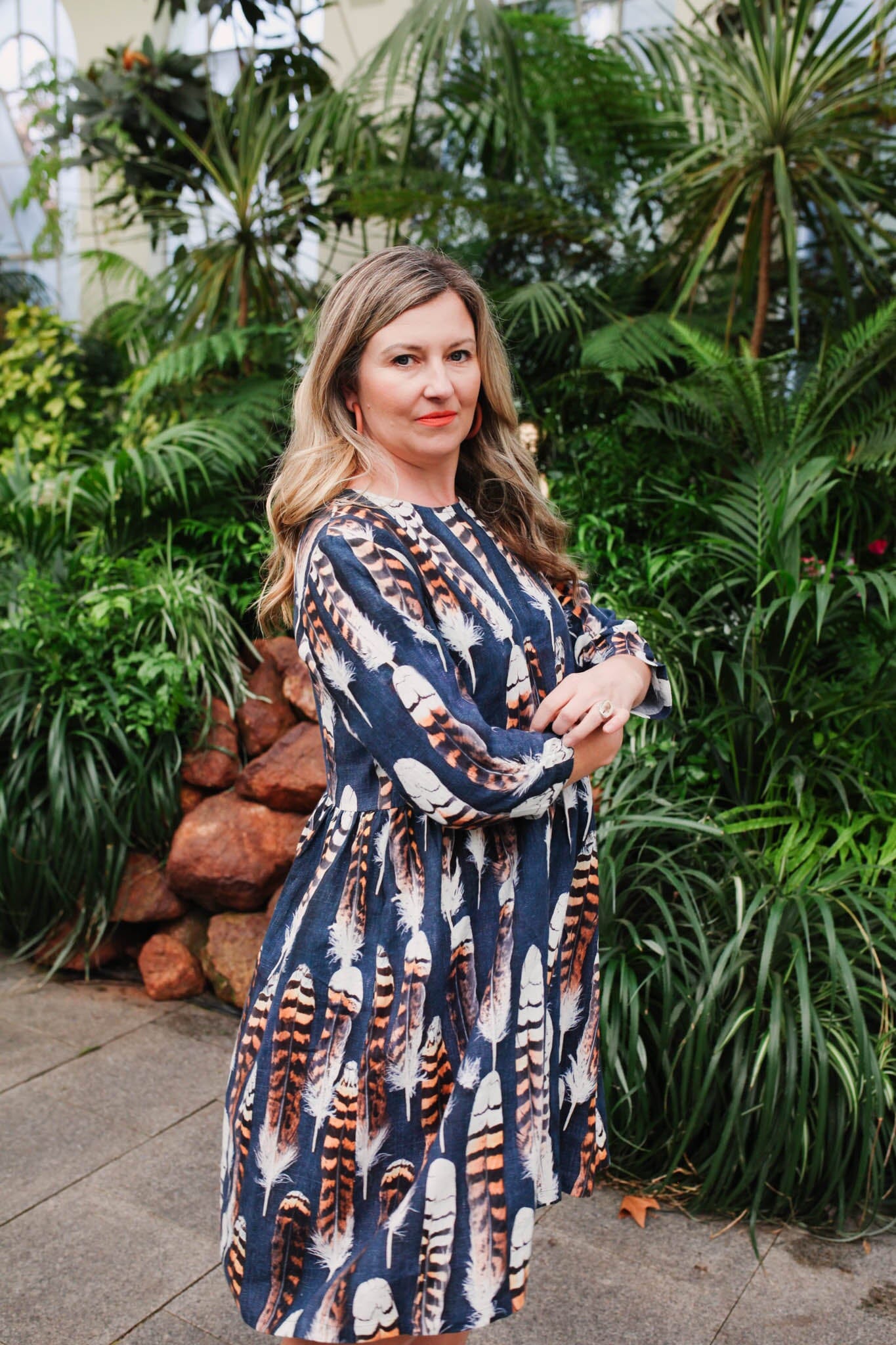 Organic Linen Peasant Dress - Kookaburra Feather Dresses The Spotted Quoll 