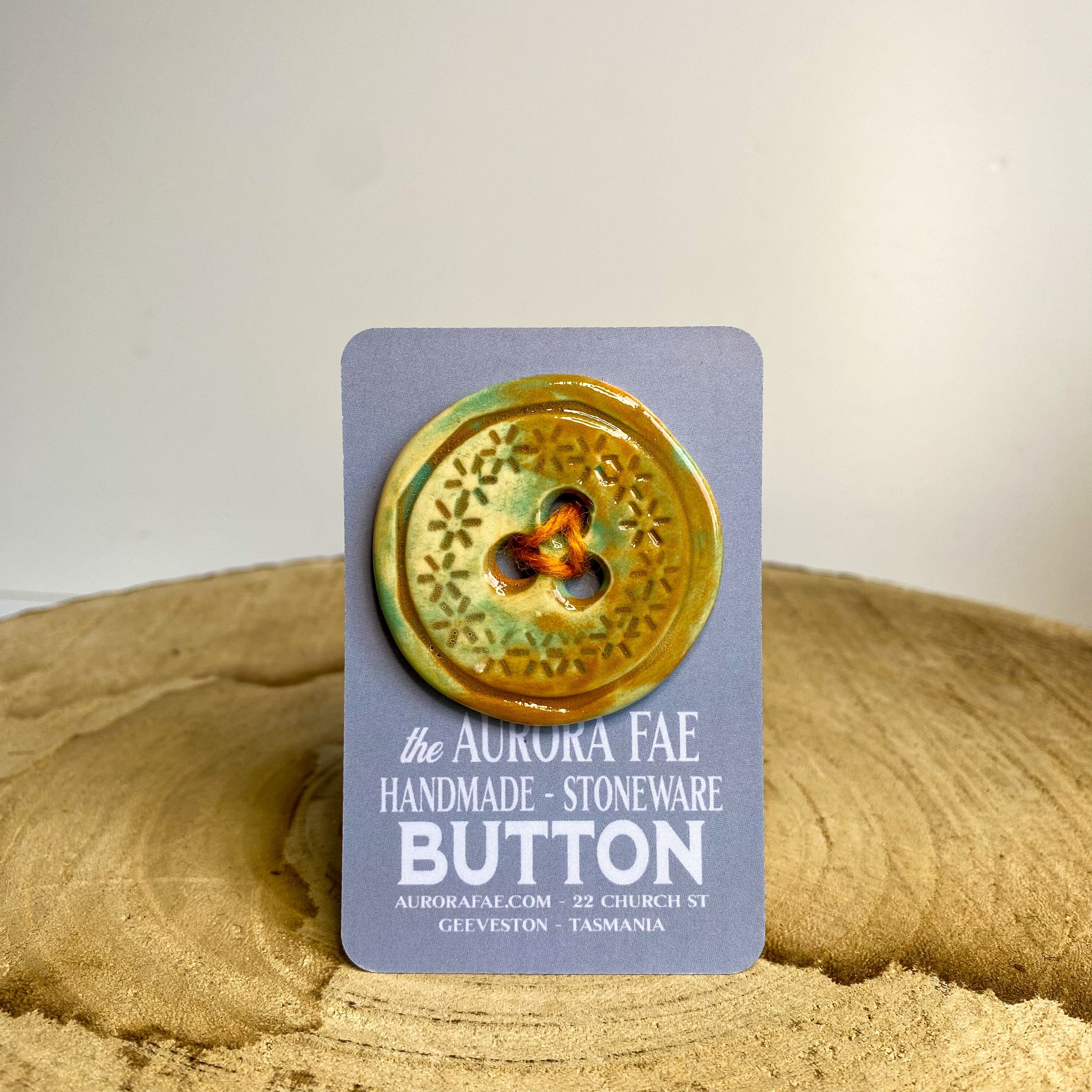 Ceramic Buttons - Aurora Fae Ceramic Buttons The Aurora Fae Green & Orange 