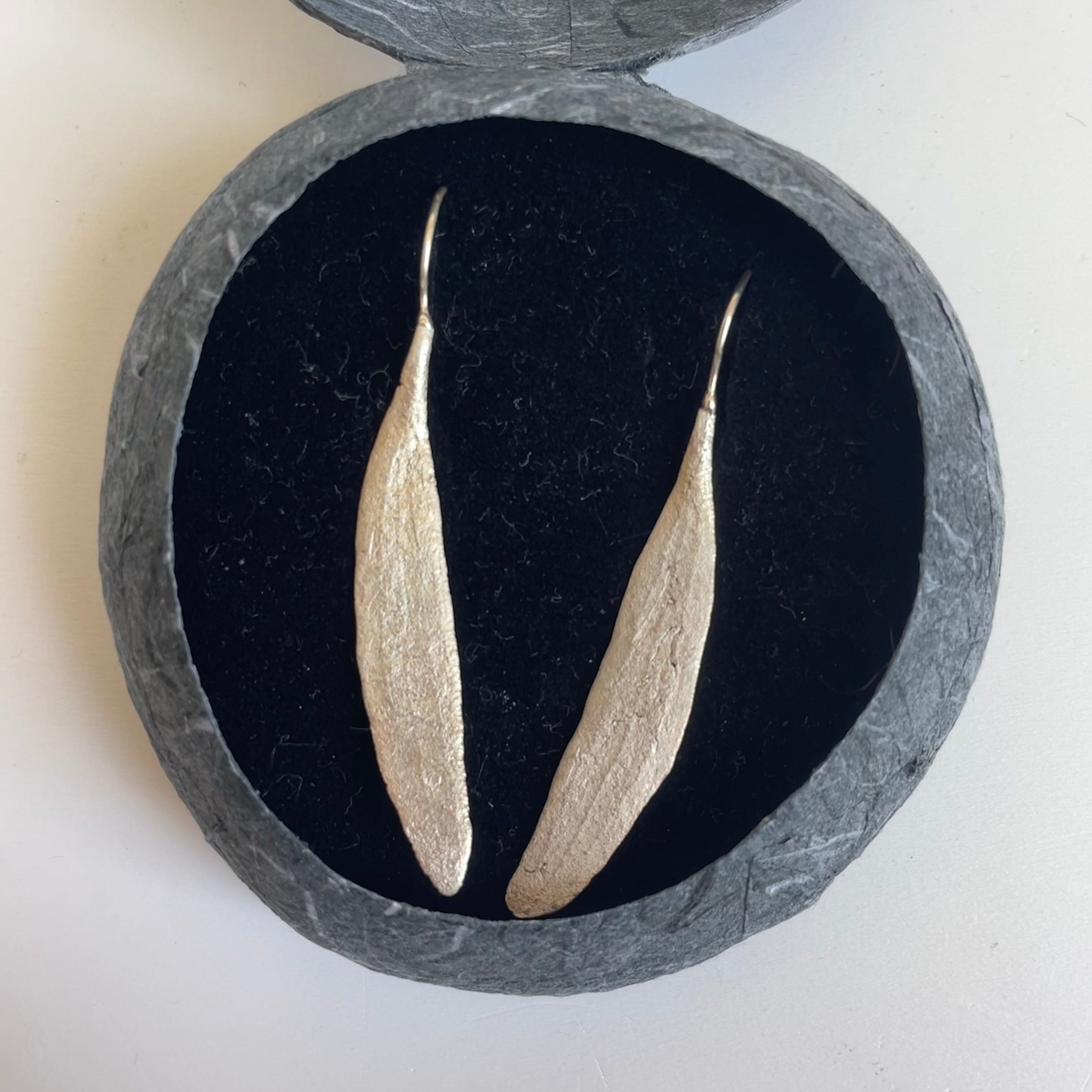 Silver Botanical Threads - Anja Jagsch Earrings Anja Jagsch Acacia Leaves (60mm) 