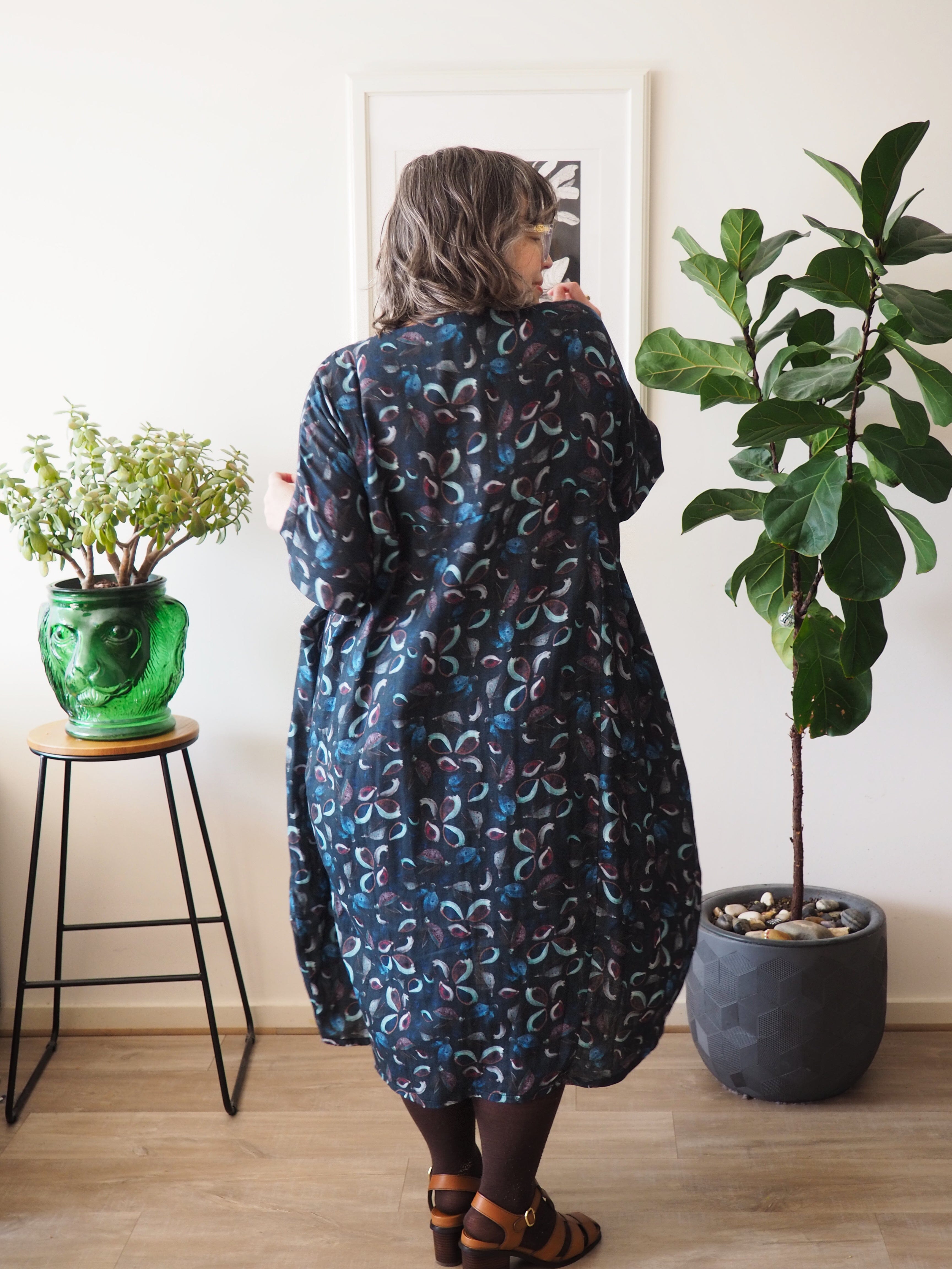 Organic Cotton Cocoon Dress - Seed Pods Dress The Spotted Quoll 