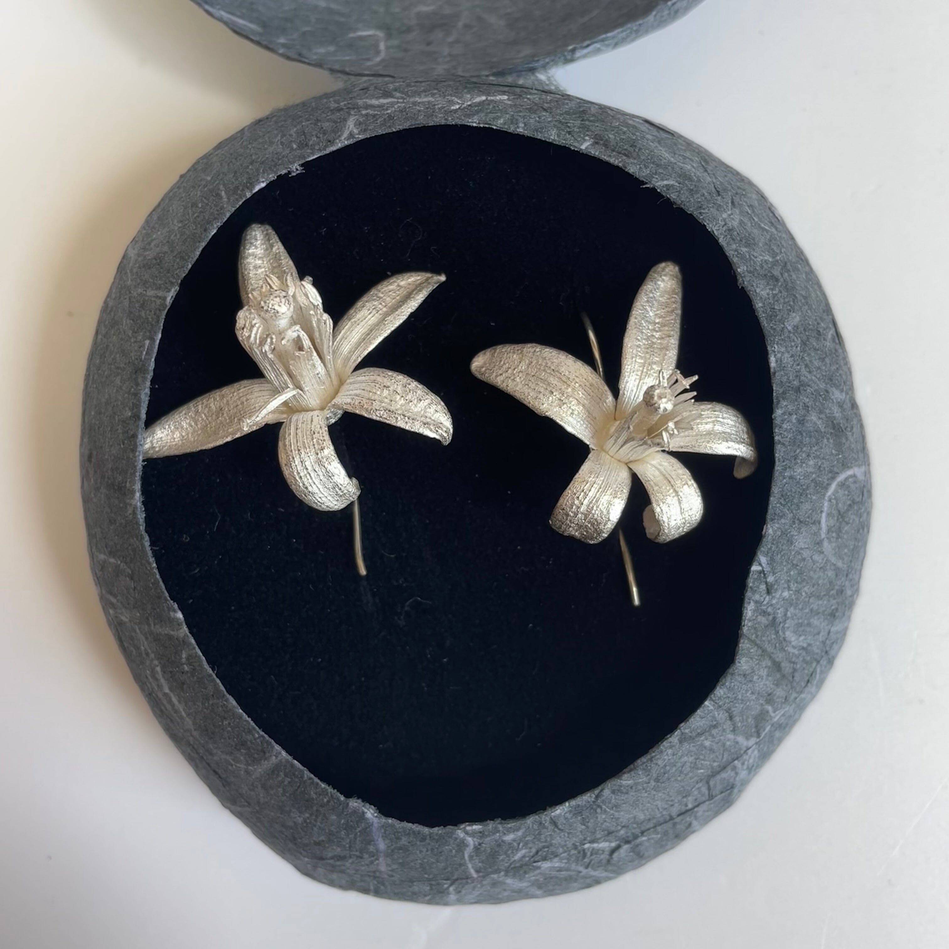 Silver Botanical Threads - Anja Jagsch Earrings Anja Jagsch Citrus Flower (30mm) 