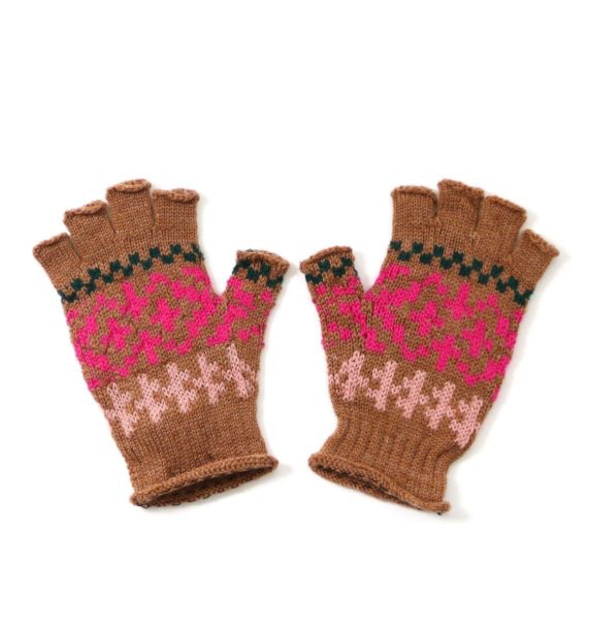 Alice Fairisle Fingerless Merino Gloves - Uimi Gloves Uimi Gingerbread 
