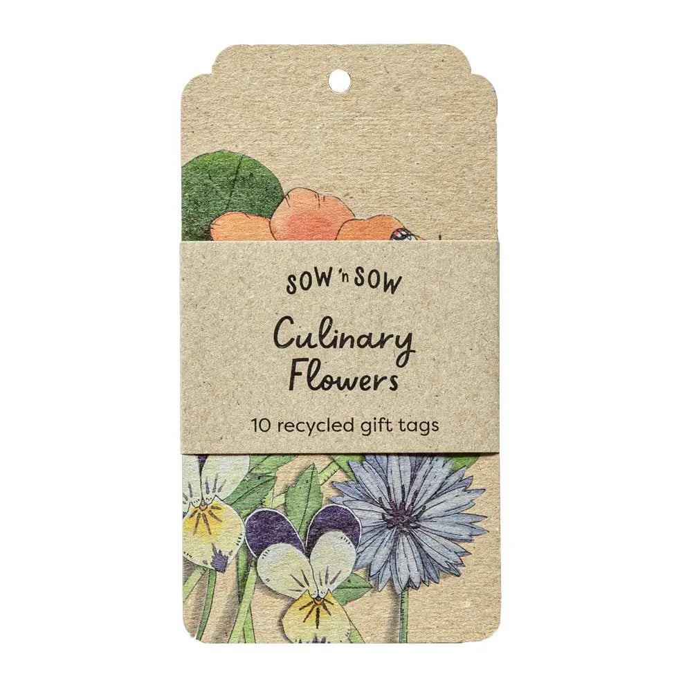 Recycled Gift Tags (10 per pack) greeting cards Sow ‘n Sow Culinary Flowers 