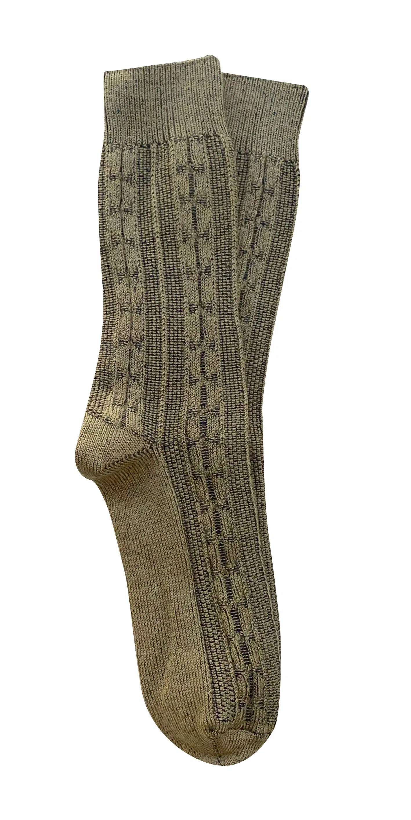 'Chunky Cable' Merino Socks - Tightology socks Tightology Khaki 