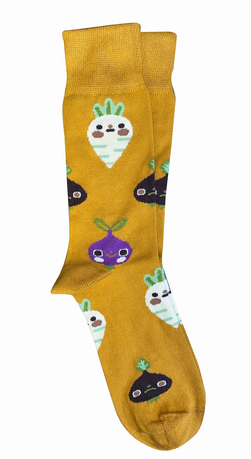 'Veggies' Cotton Socks - Tightology socks Tightology Mustard 