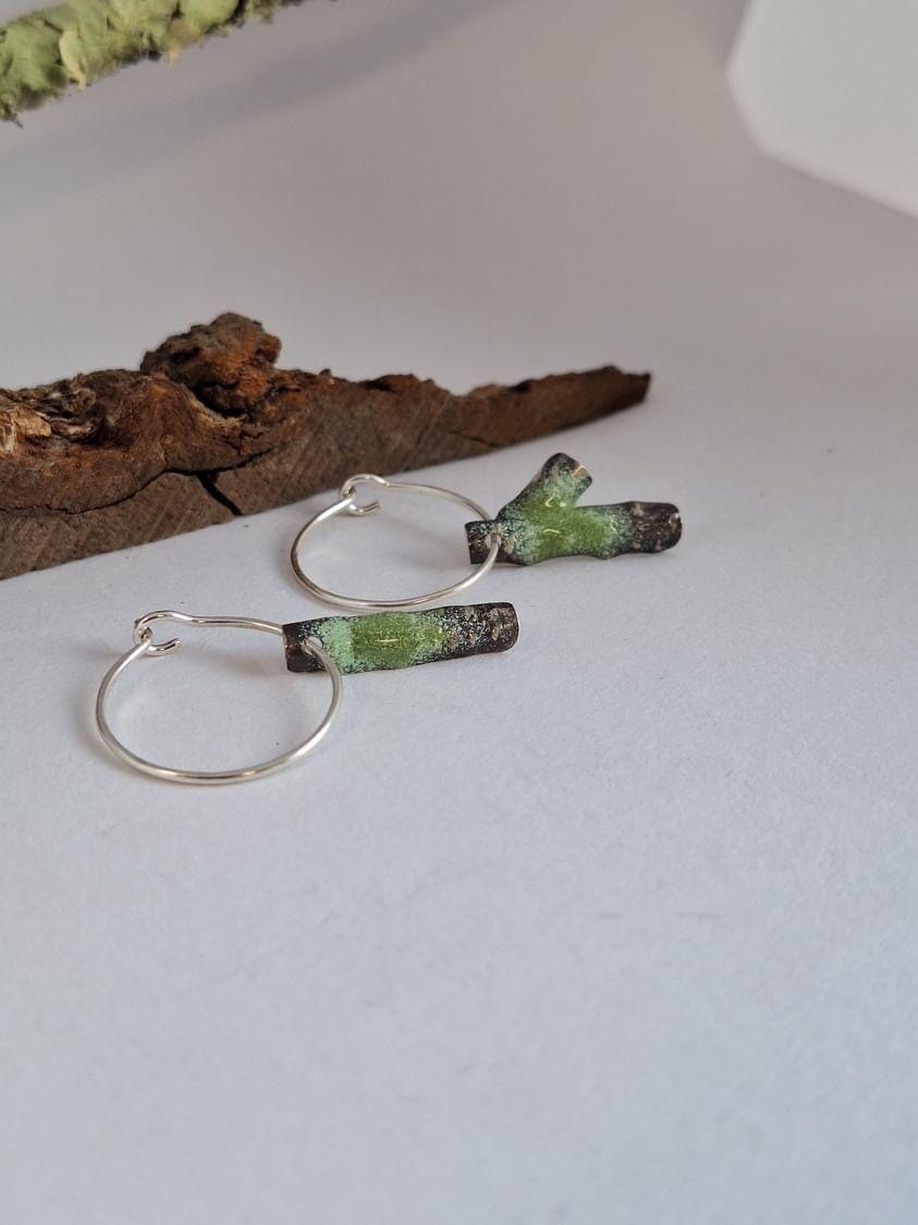 Forest Lichen Silver Earrings - Hulley Jewellery Earrings Hulley Jewellery 