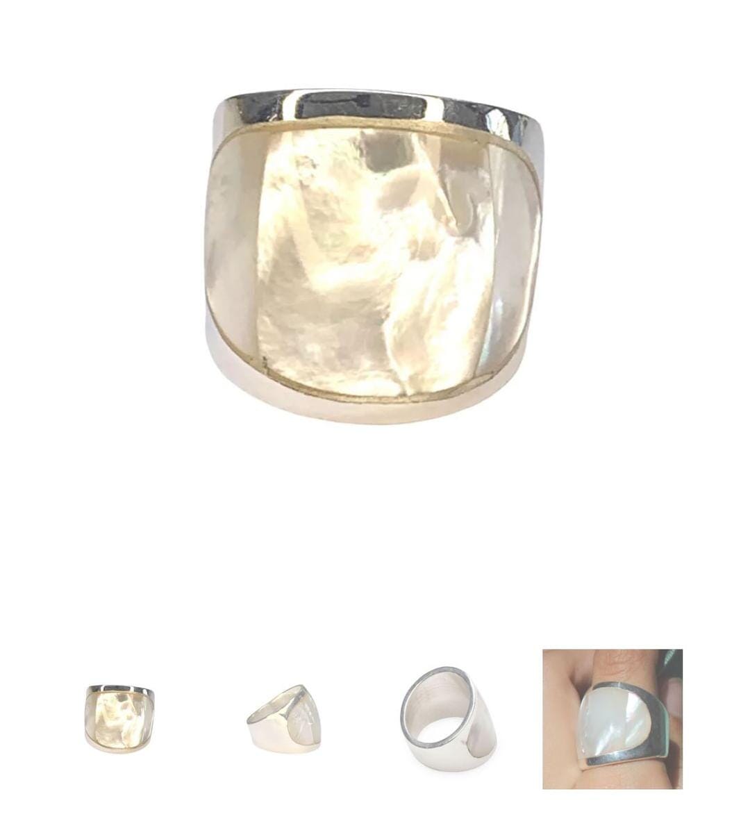 Pearl Collection - Lisa Carney Jewelry Lisa Carney Designs Mother of Pearl Curved Ring (N) 