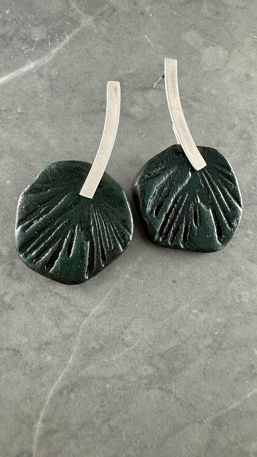 Ceramic & Silver Jewellery - Pencil Pines Earrings Jillian Jak & Meek Mud 