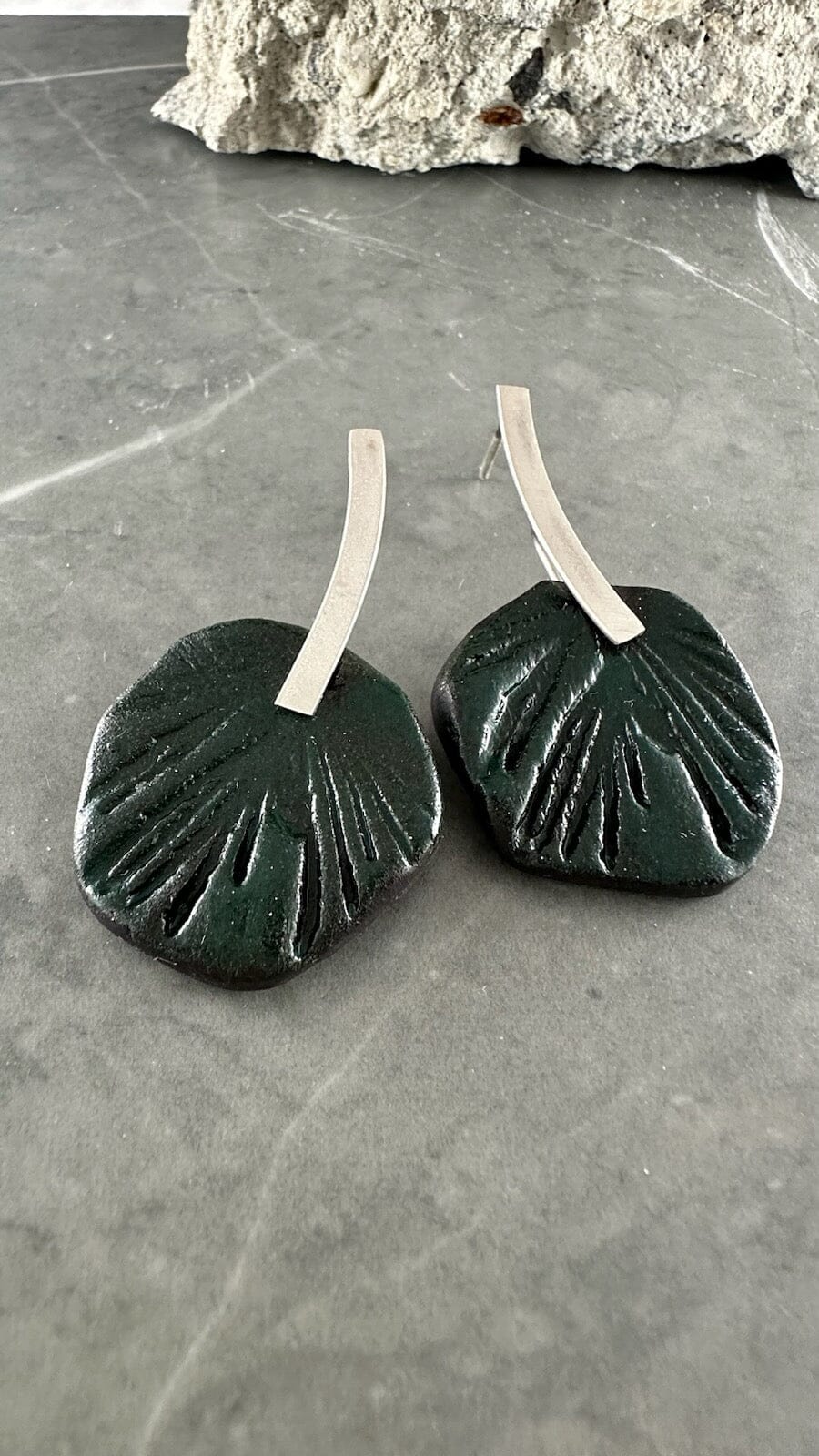 Ceramic & Silver Jewellery - Pencil Pines Earrings Jillian Jak & Meek Mud 