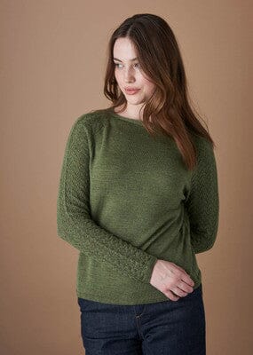 Blair Lace Raglan Sleeve Merino Top - Uimi sweater Uimi Fern S 