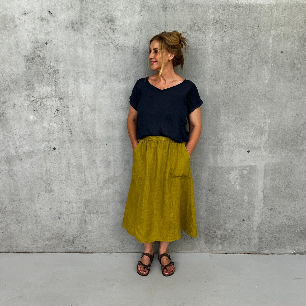 Italian Linen A-Line Skirt Skirt Etika 