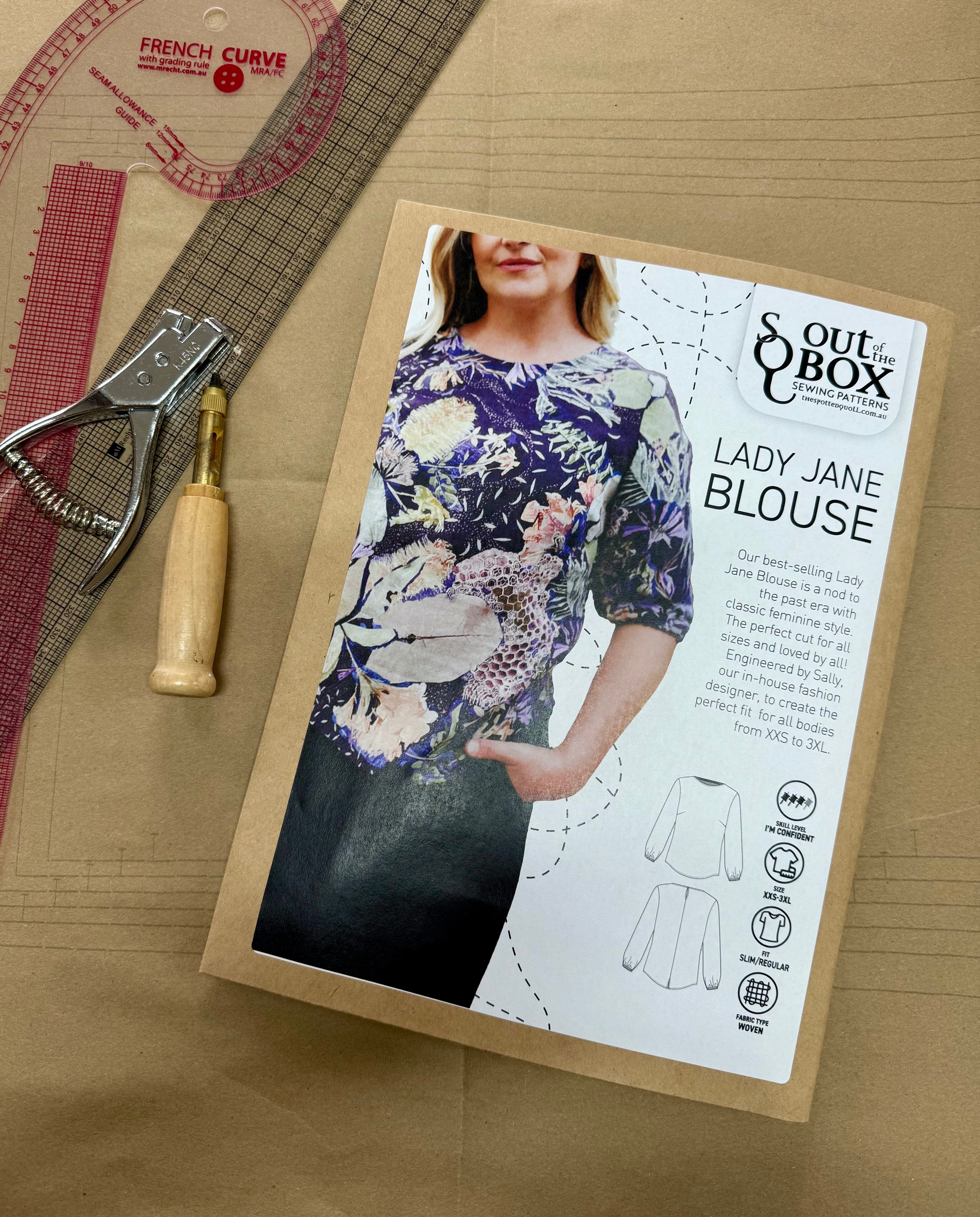 SQ Sewing Pattern - Lady Jane Blouse top pattern The Spotted Quoll 