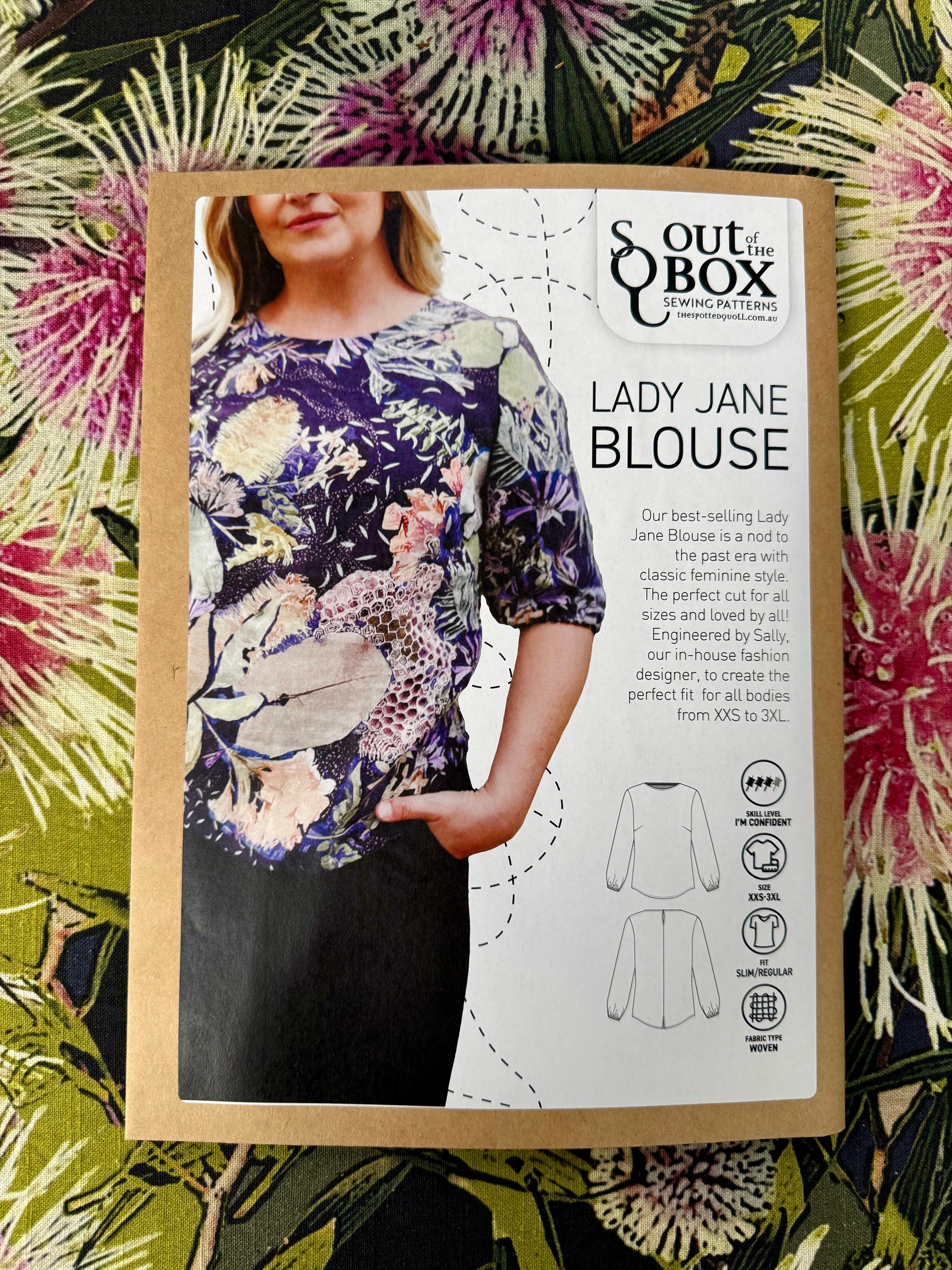 SQ Sewing Pattern - Lady Jane Blouse top pattern The Spotted Quoll 