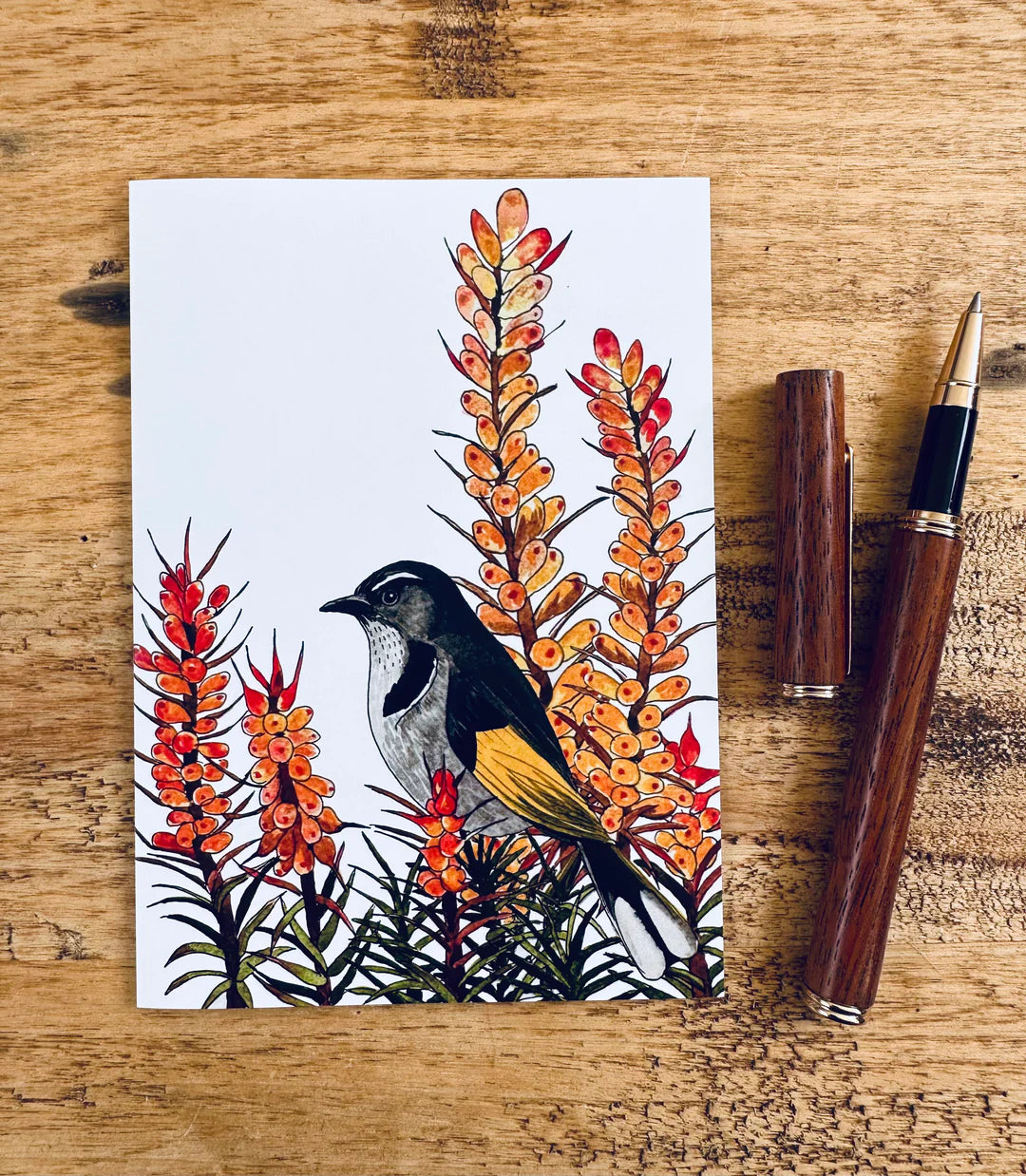 Greeting Cards PIGMENT by Monica Reeve greeting cards Monica Reeve Crested Honeyeater & Scoparia 