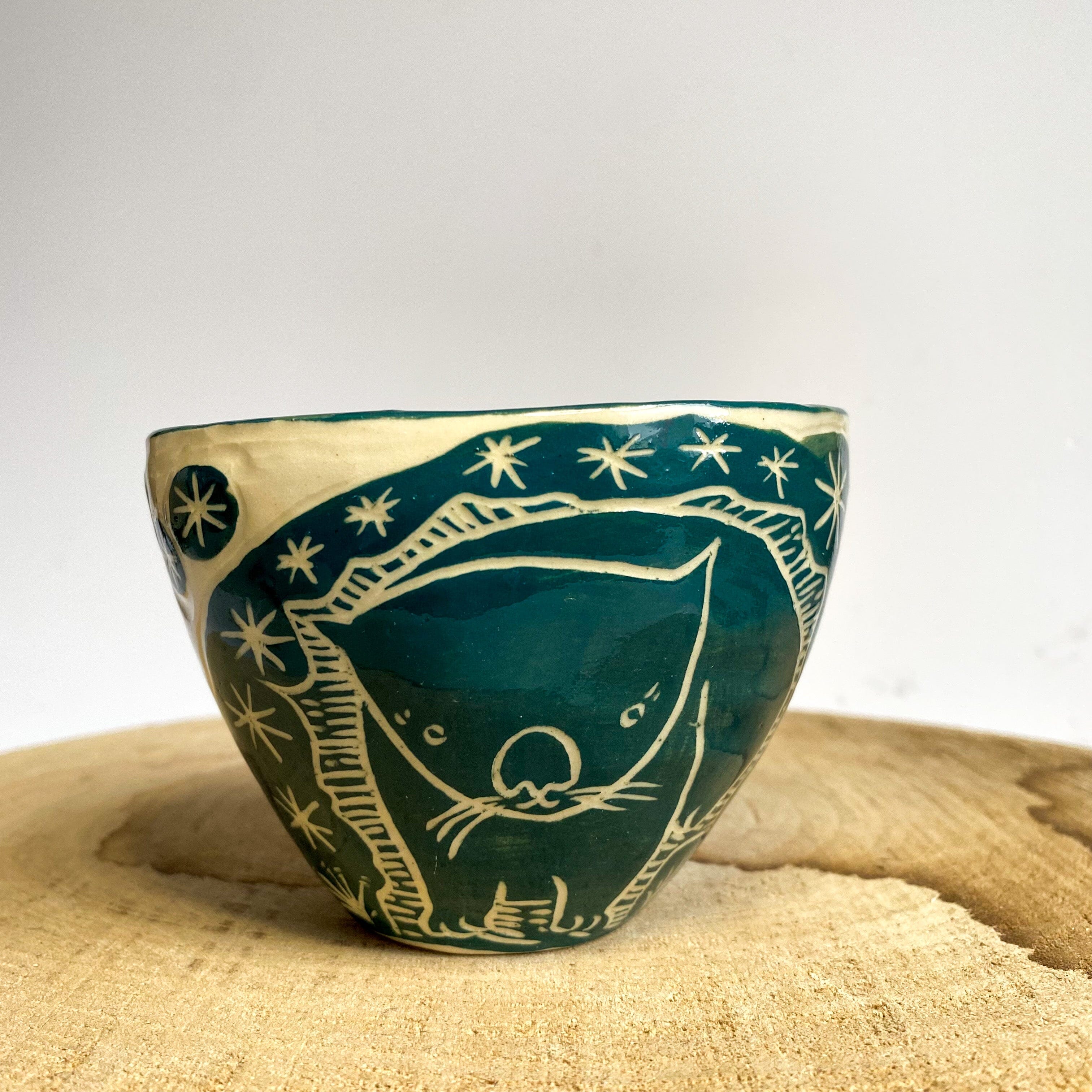 Aurora Fae Wombat Ceramics The Aurora Fae Amulet Green Tumbler (100mm x 80mm) 