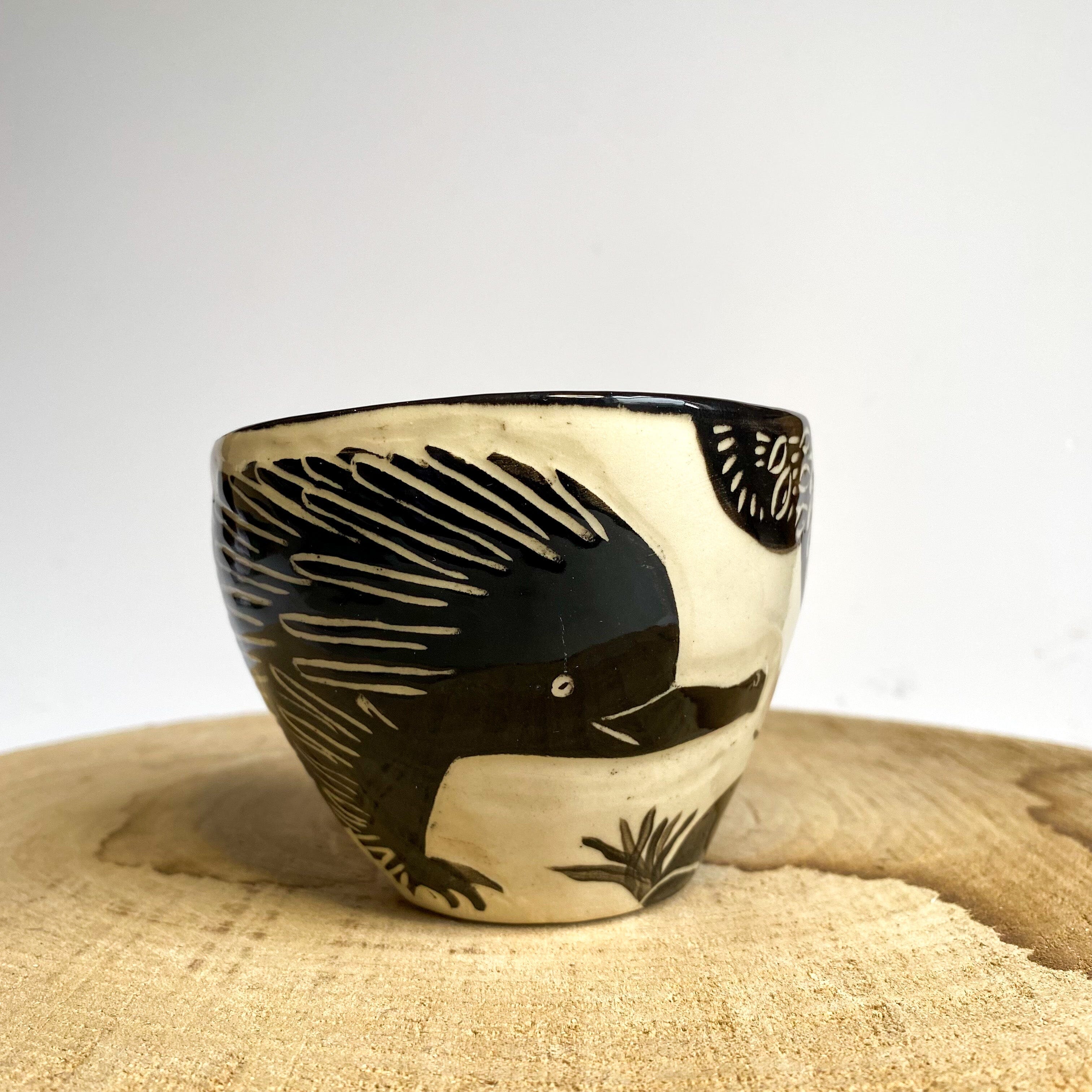 Aurora Fae Echidna Ceramics The Aurora Fae Black Tumbler (100mm x 80mm) 