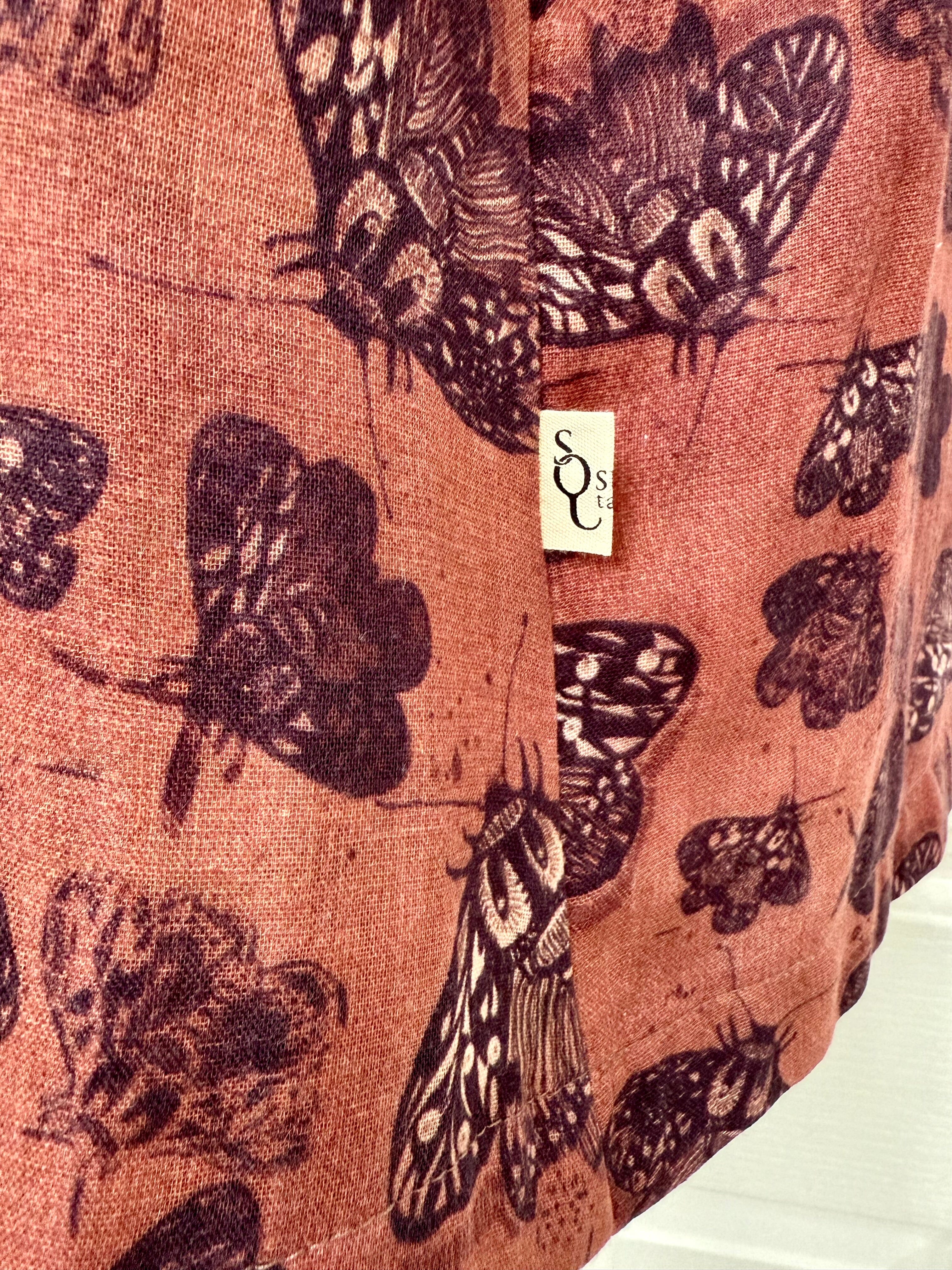 Frankie Shirred Skirt - Cocoa Moth Skirt The Spotted Quoll 