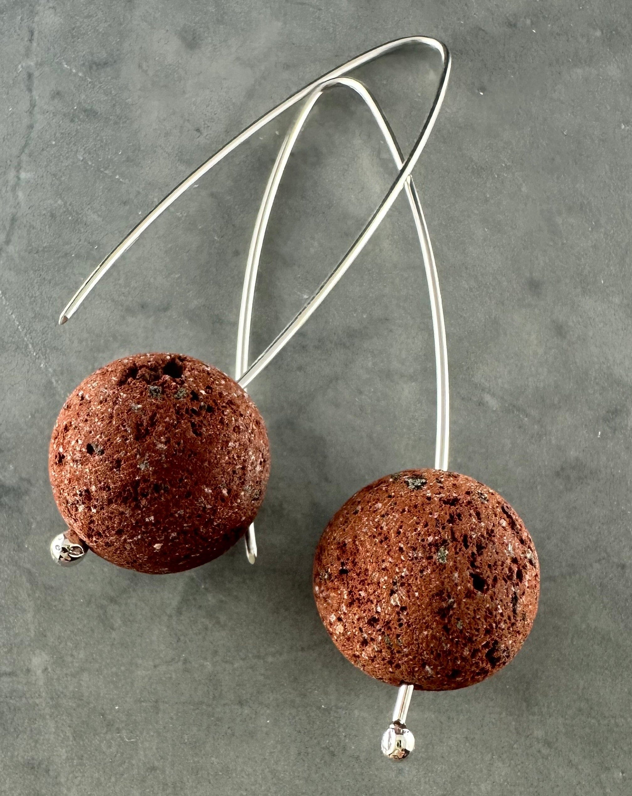 Semi Precious Beaded Dangles - Jillian Jak Earrings Jillian Jak Cinnamon Lava 
