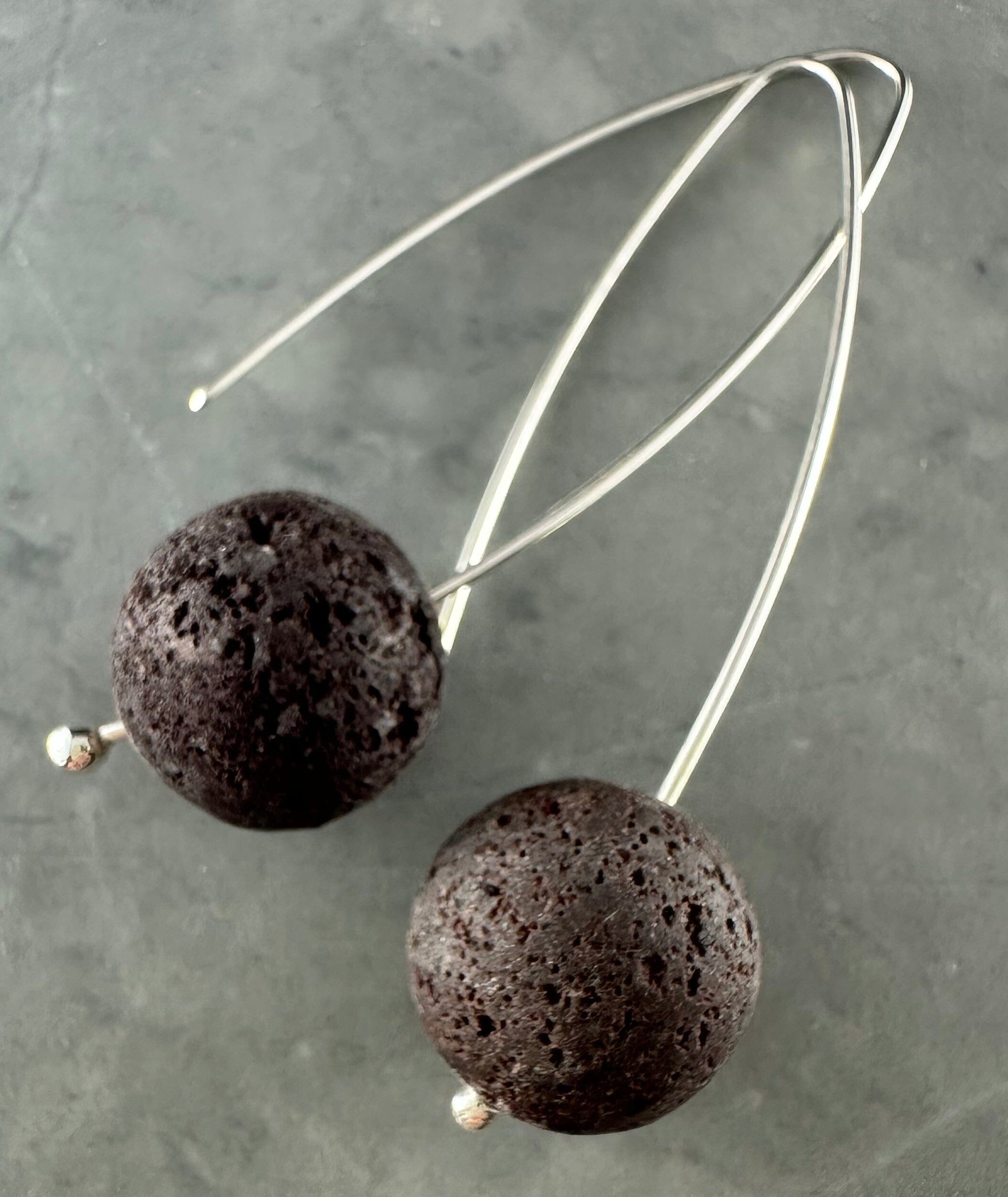 Semi Precious Beaded Dangles - Jillian Jak Earrings Jillian Jak Mocha Lava 