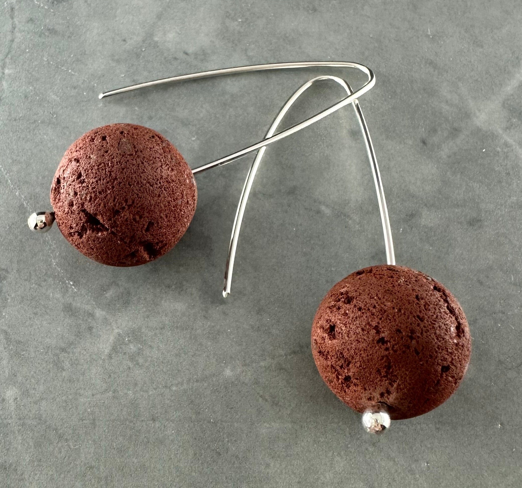Semi Precious Beaded Dangles - Jillian Jak Earrings Jillian Jak Umber Lava 