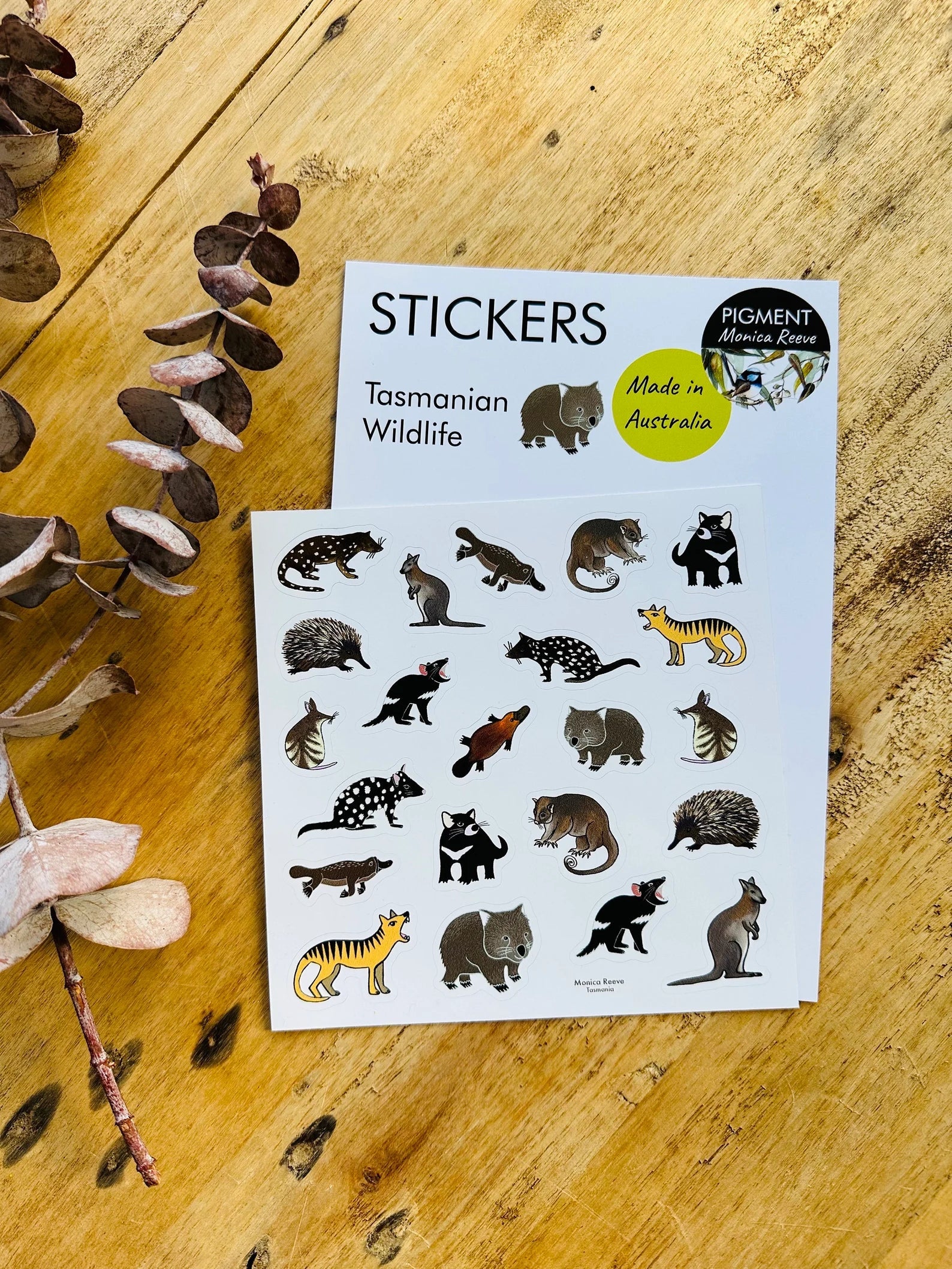 Stickers Sheets PIGMENT by Monica Reeve Decorative Stickers Monica Reeve Tasmanian Wildlife 