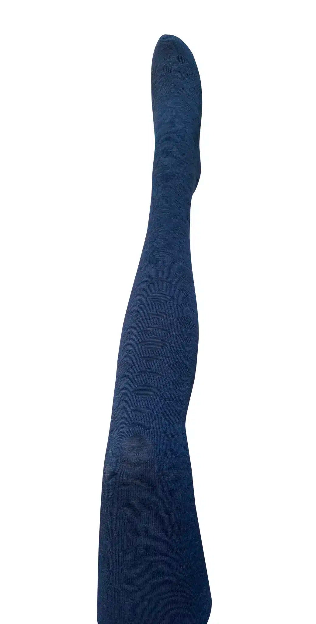 ‘Deco’ Merino Wool Tights - Tightology Tights Tightology Navy Blue Small/Medium 