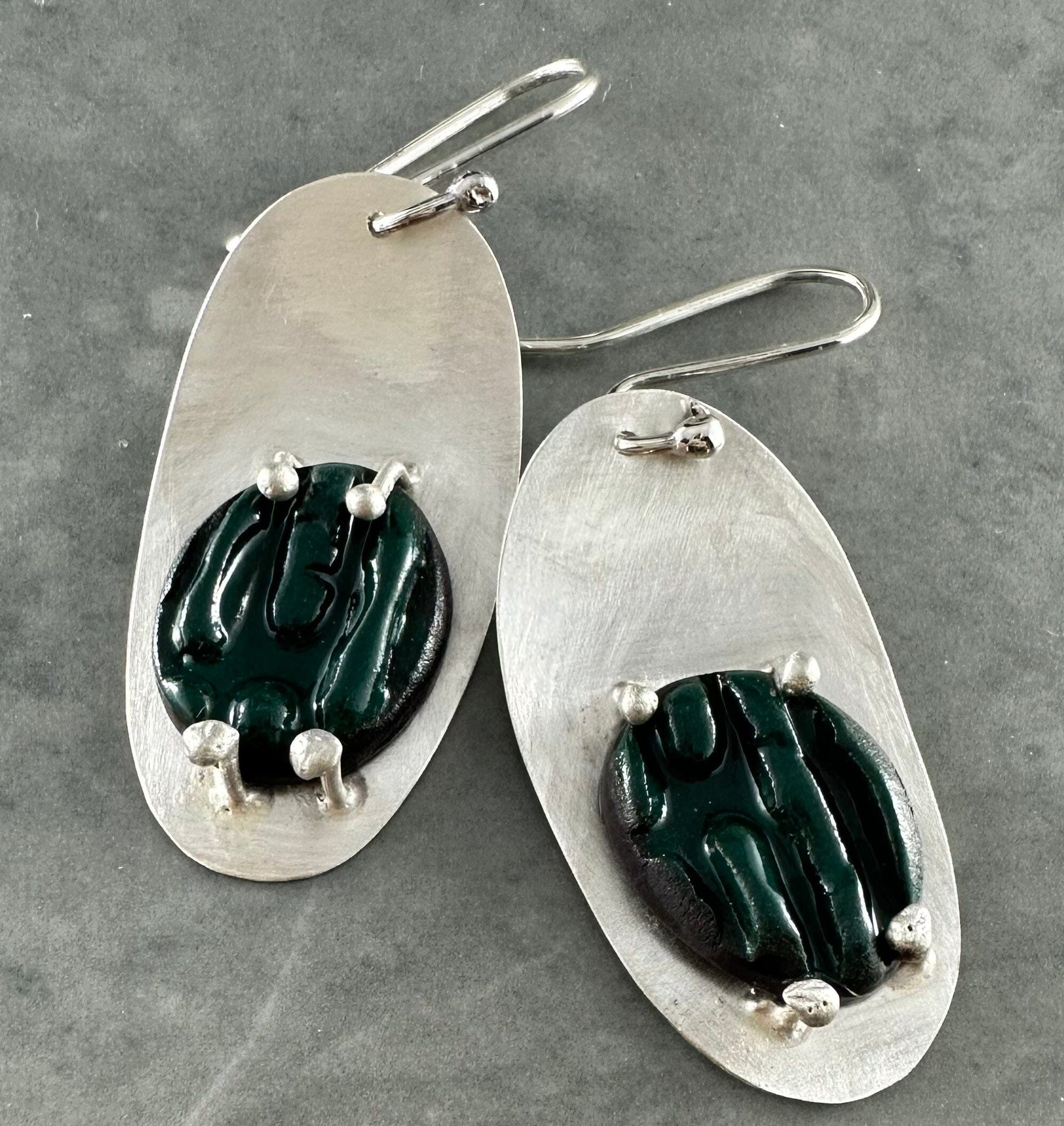 Ceramic & Silver Jewellery - Pencil Pines Earrings Jillian Jak & Meek Mud 