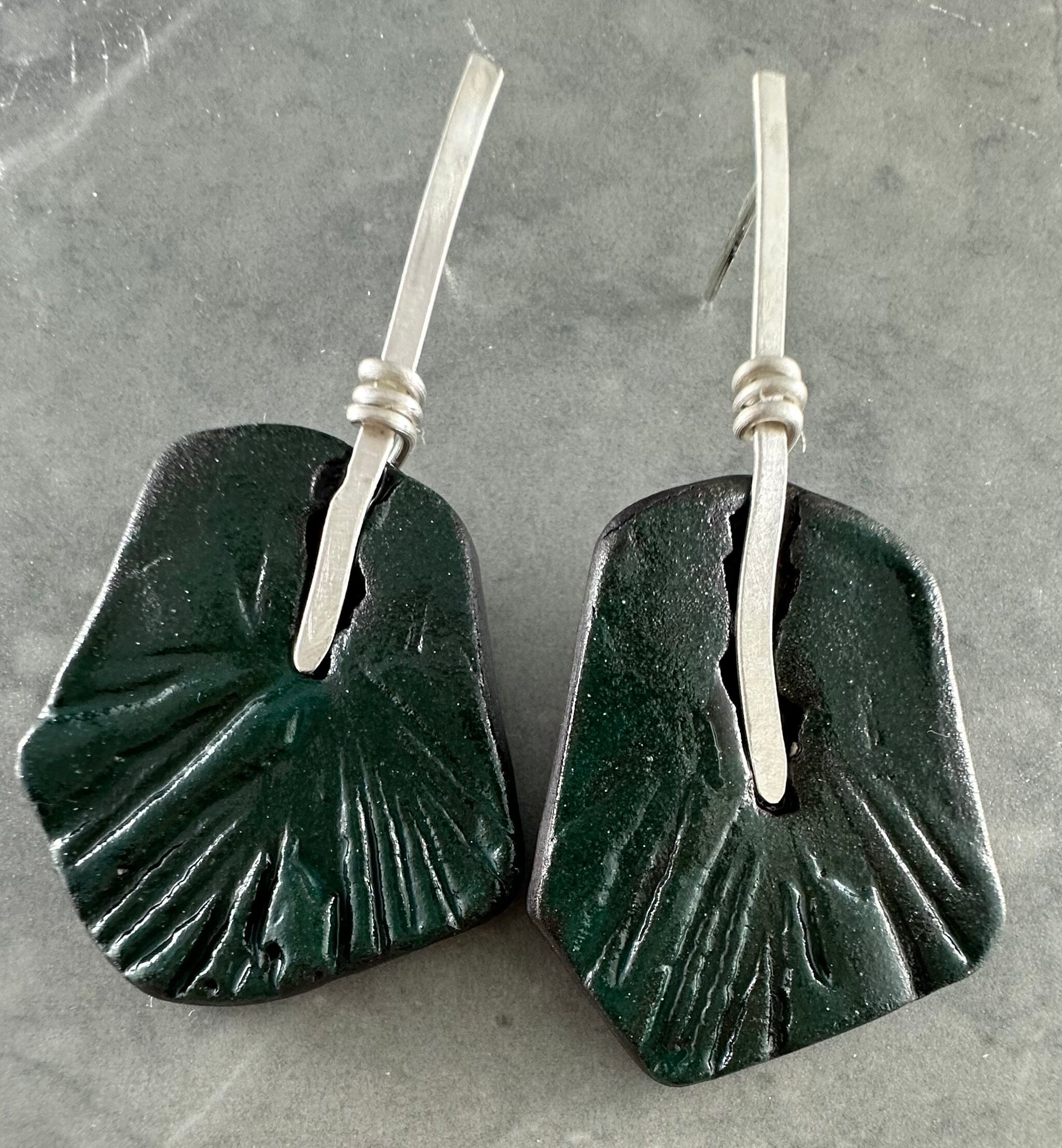 Ceramic & Silver Jewellery - Pencil Pines Earrings Jillian Jak & Meek Mud Pencil Pine Studs (65mm) 