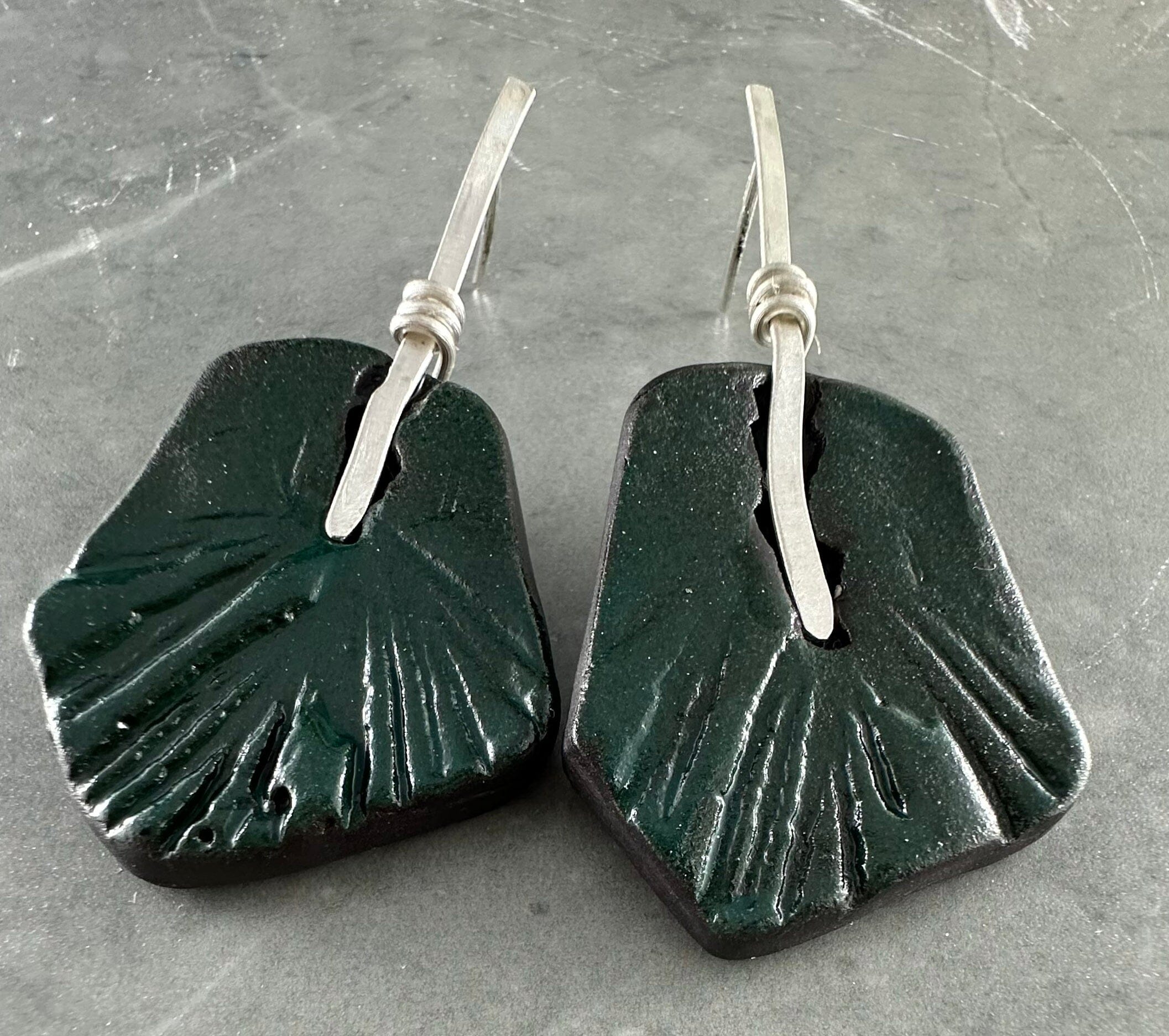 Ceramic & Silver Jewellery - Pencil Pines Earrings Jillian Jak & Meek Mud 