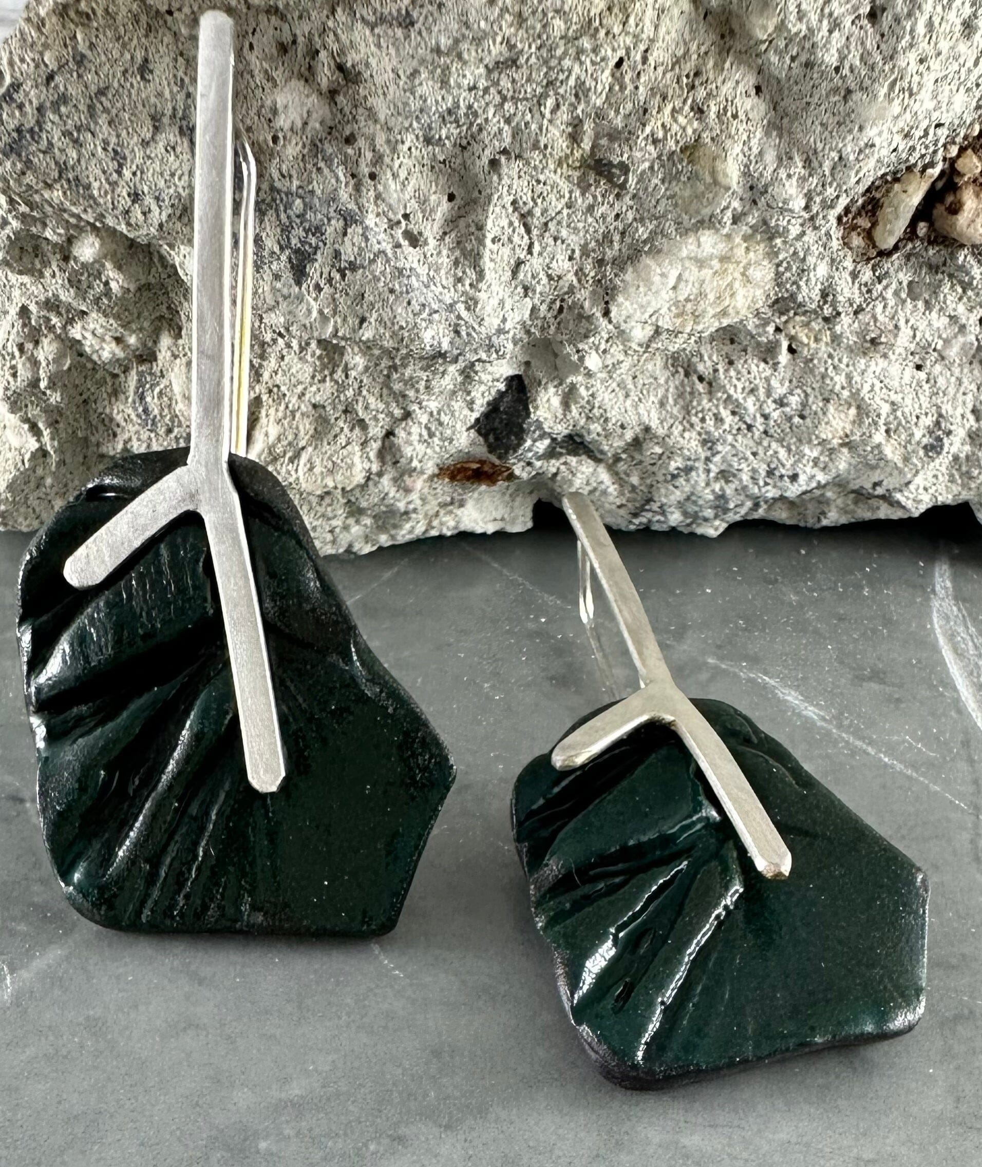 Ceramic & Silver Jewellery - Pencil Pines Earrings Jillian Jak & Meek Mud 