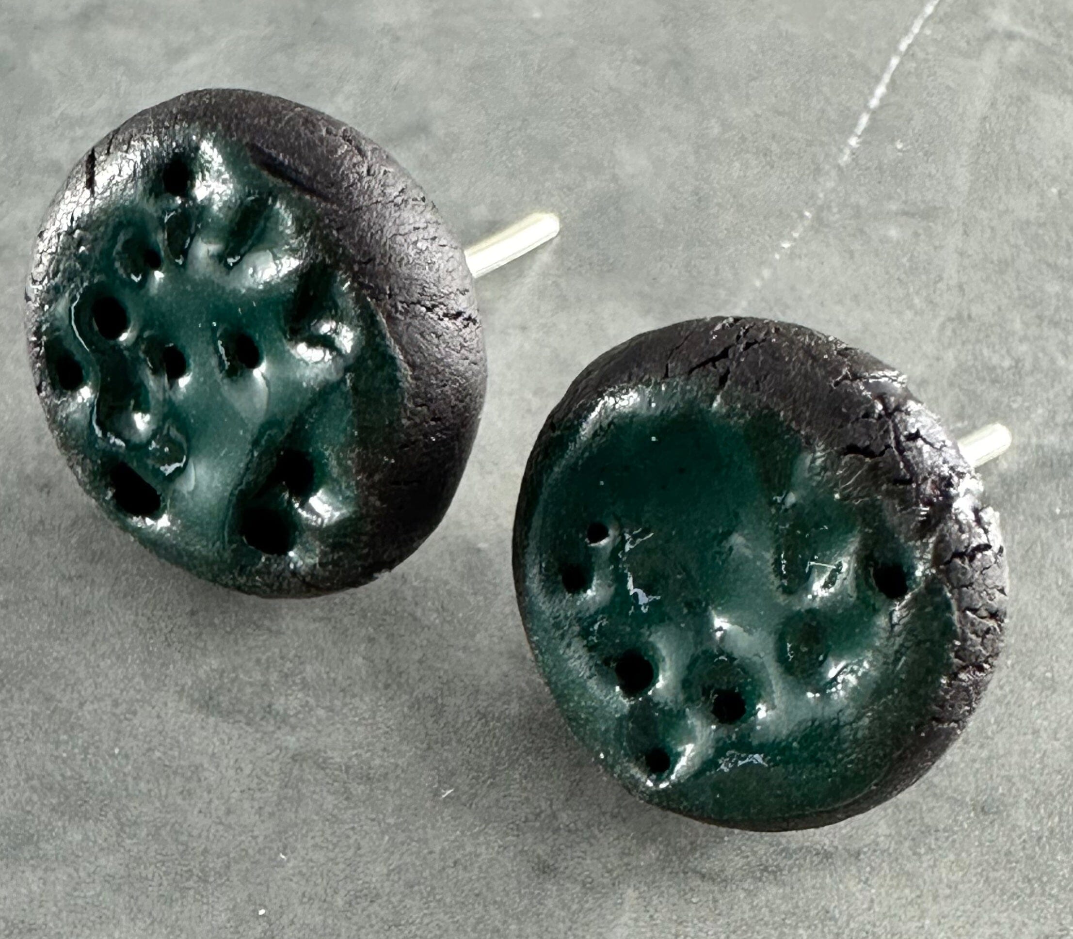 Ceramic & Silver Jewellery - Pencil Pines Earrings Jillian Jak & Meek Mud Pencil Pine Silver Studs 