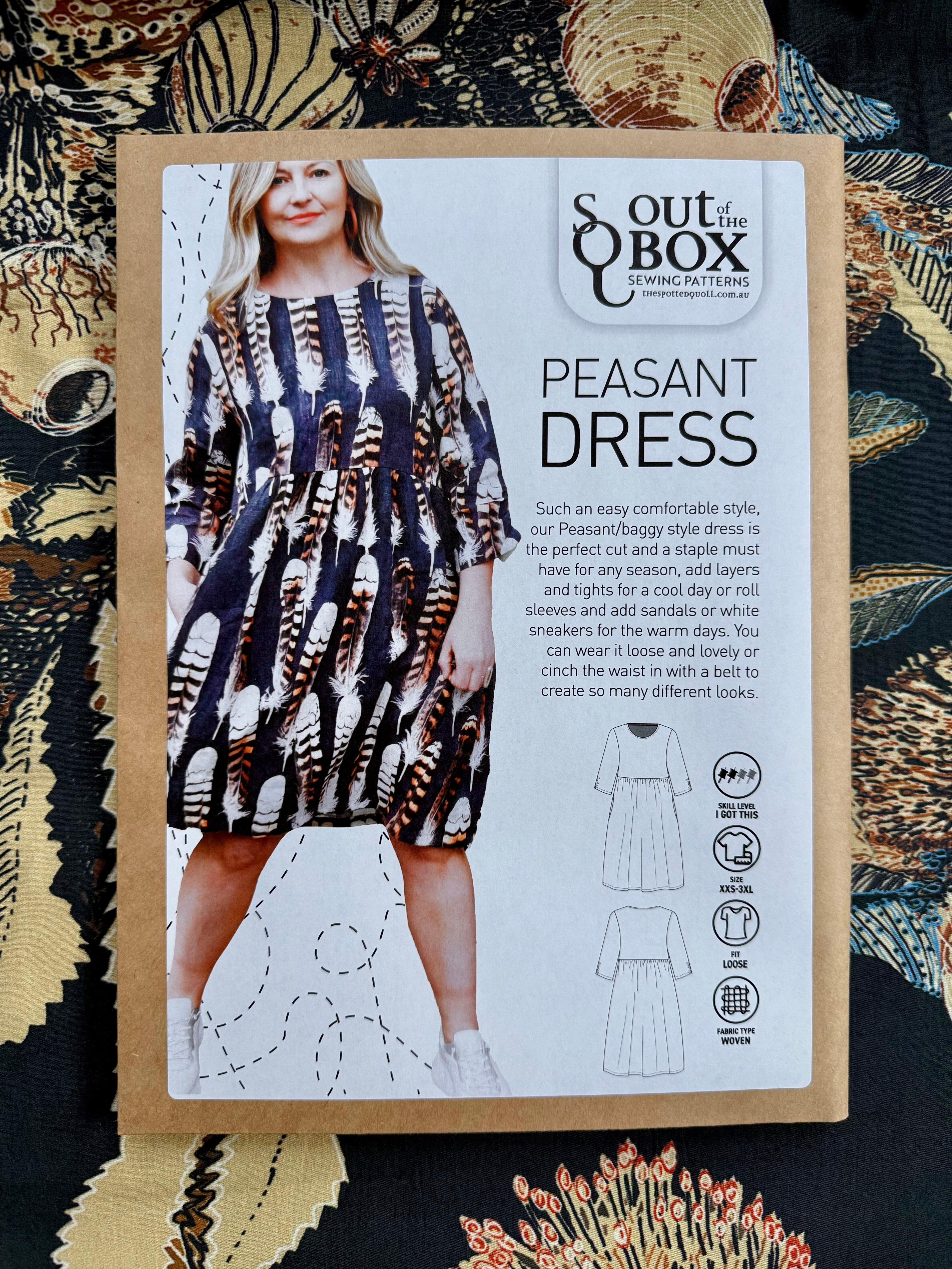 SQ Sewing Pattern - Peasant Dress top pattern The Spotted Quoll 