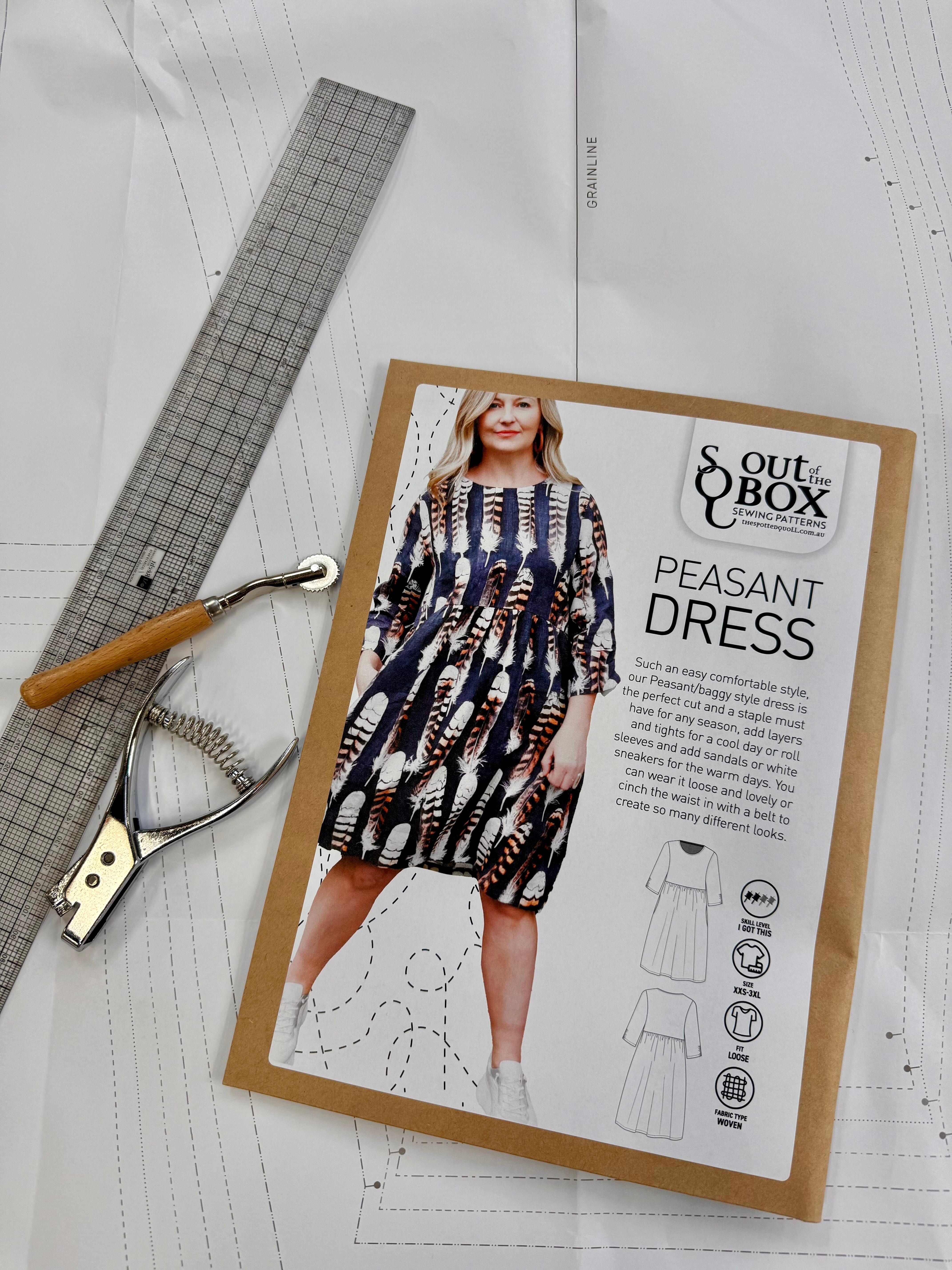 SQ Sewing Pattern - Peasant Dress top pattern The Spotted Quoll 