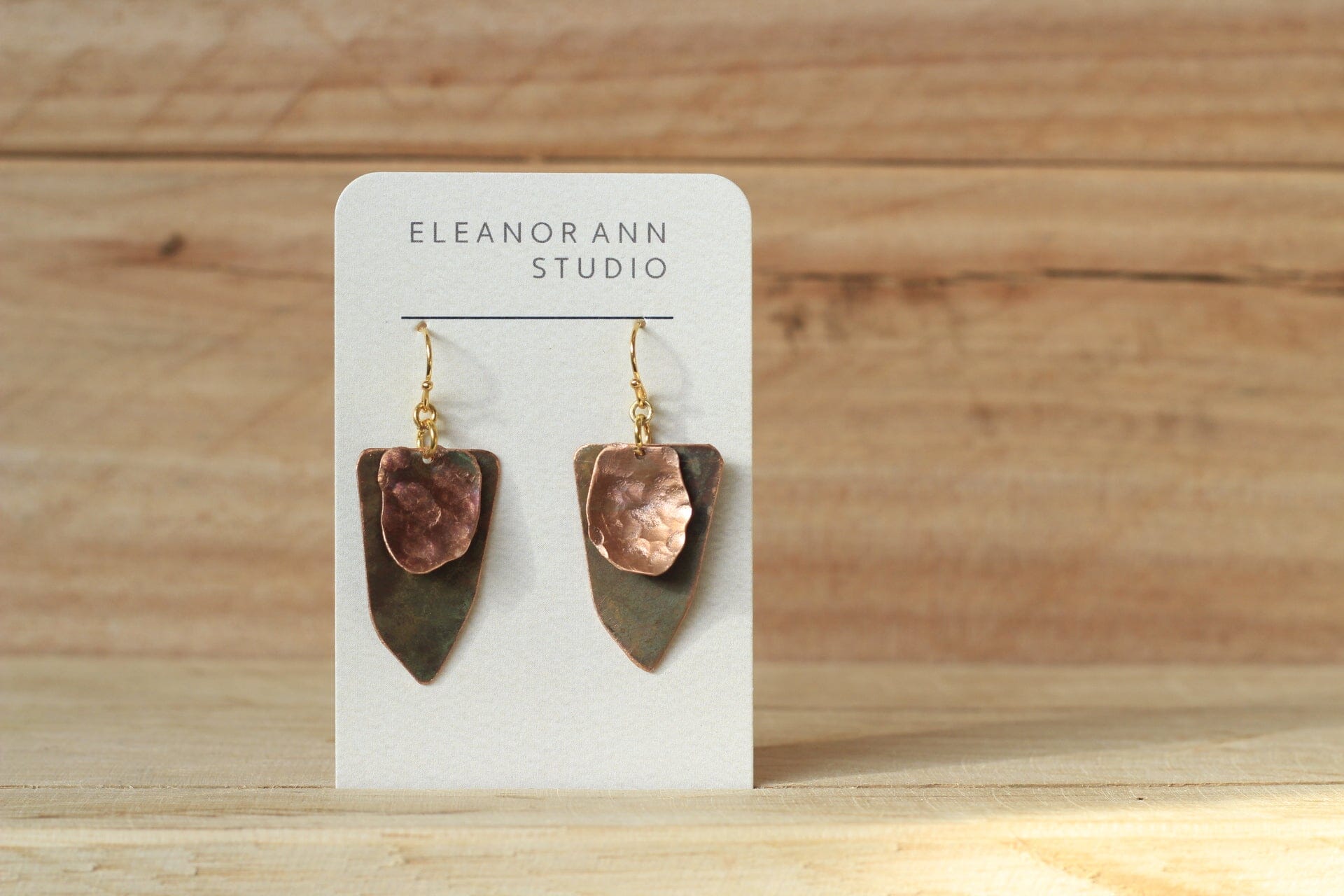 Recycled Copper & Brass Earrings - Eleanor Ann Earrings Eleanor Ann Imagine its Tassie in Copper Brass Hooks 