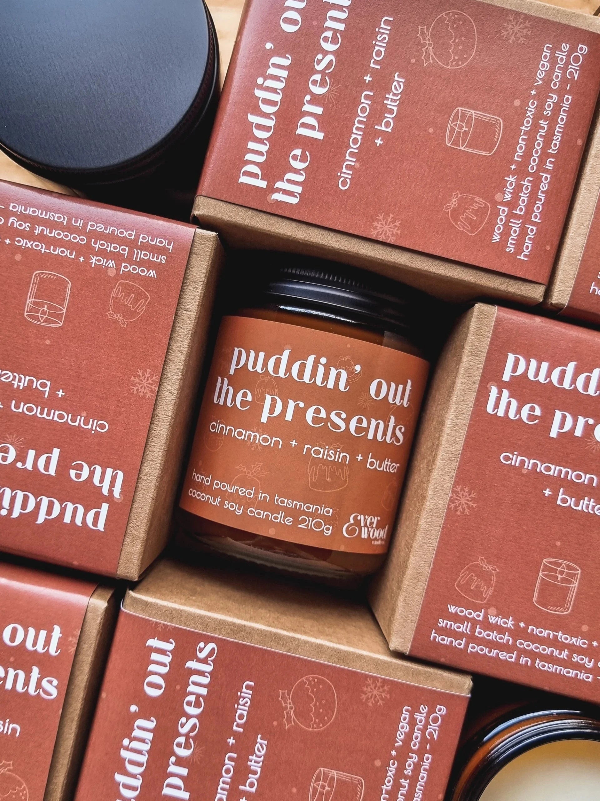 Candles Coconut & Soy - Ever Wood Tasmania Candle Ever Wood Puddin' Out The Presents 